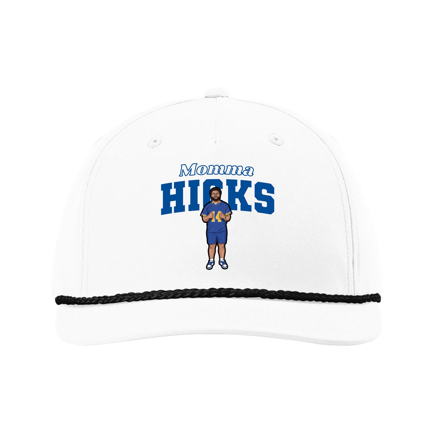 Five-Panel Classic Rope Cap — Mothers Day Block in White