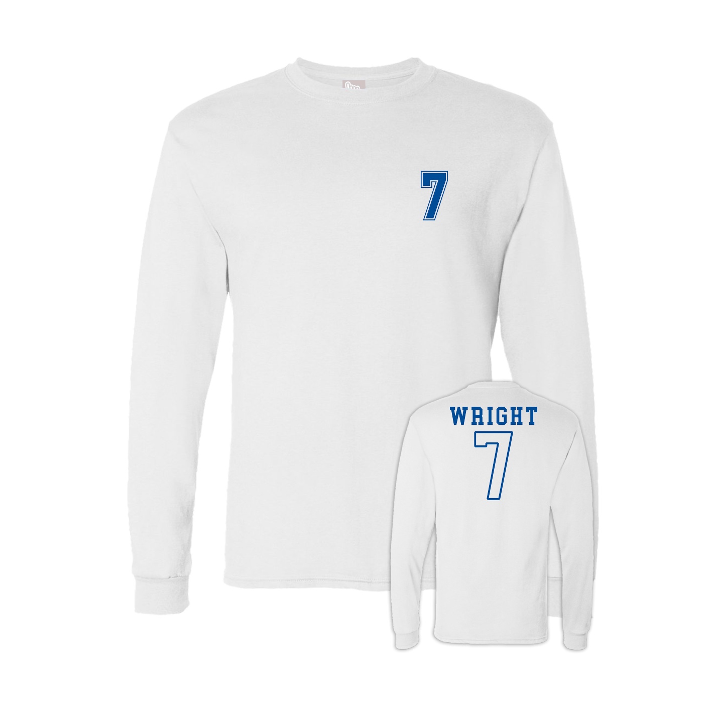 Long Sleeve Tee — Chest Back in White