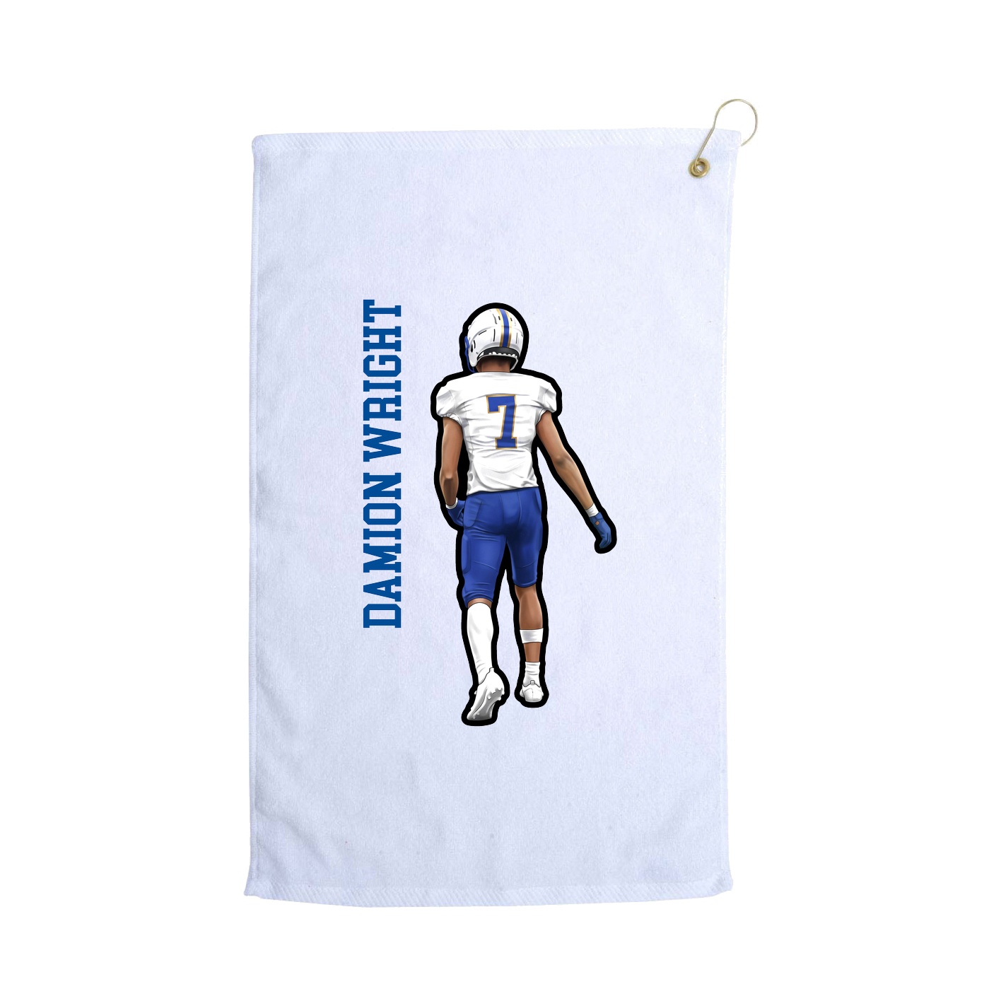 Golf Towel — Name Vertical in White