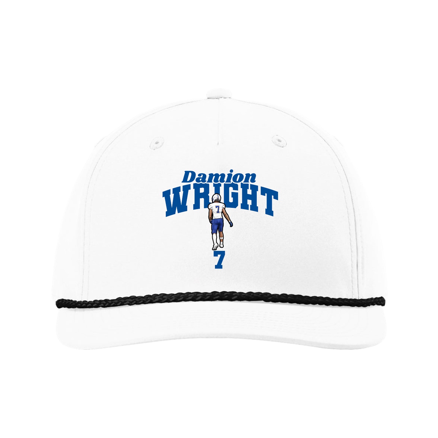Five-Panel Classic Rope Cap — Signature Arch in White