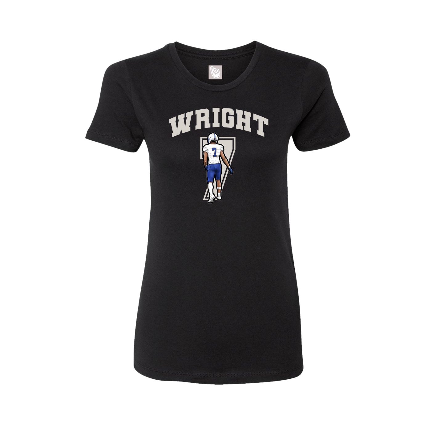 Fitted Women's Tee — Number in Black