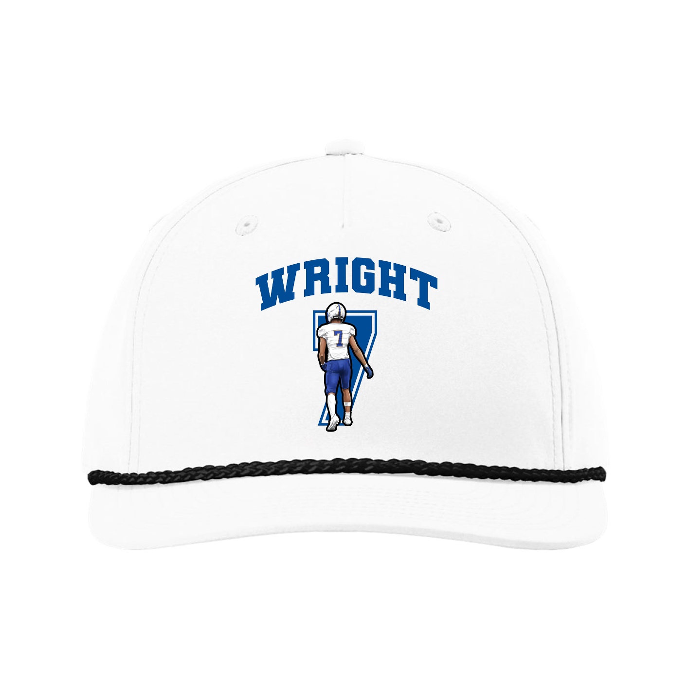 Five-Panel Classic Rope Cap — Number in White