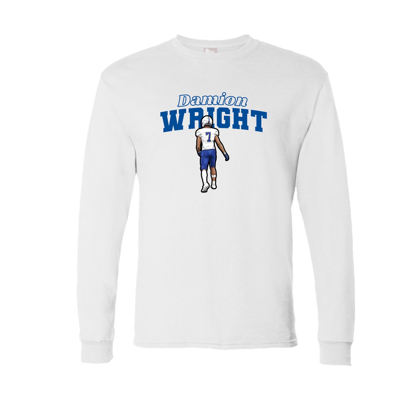 Long Sleeve Tee — Name Arch in White