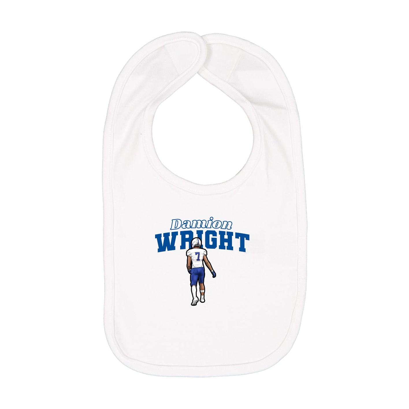 Infant Bib — Name Arch in White
