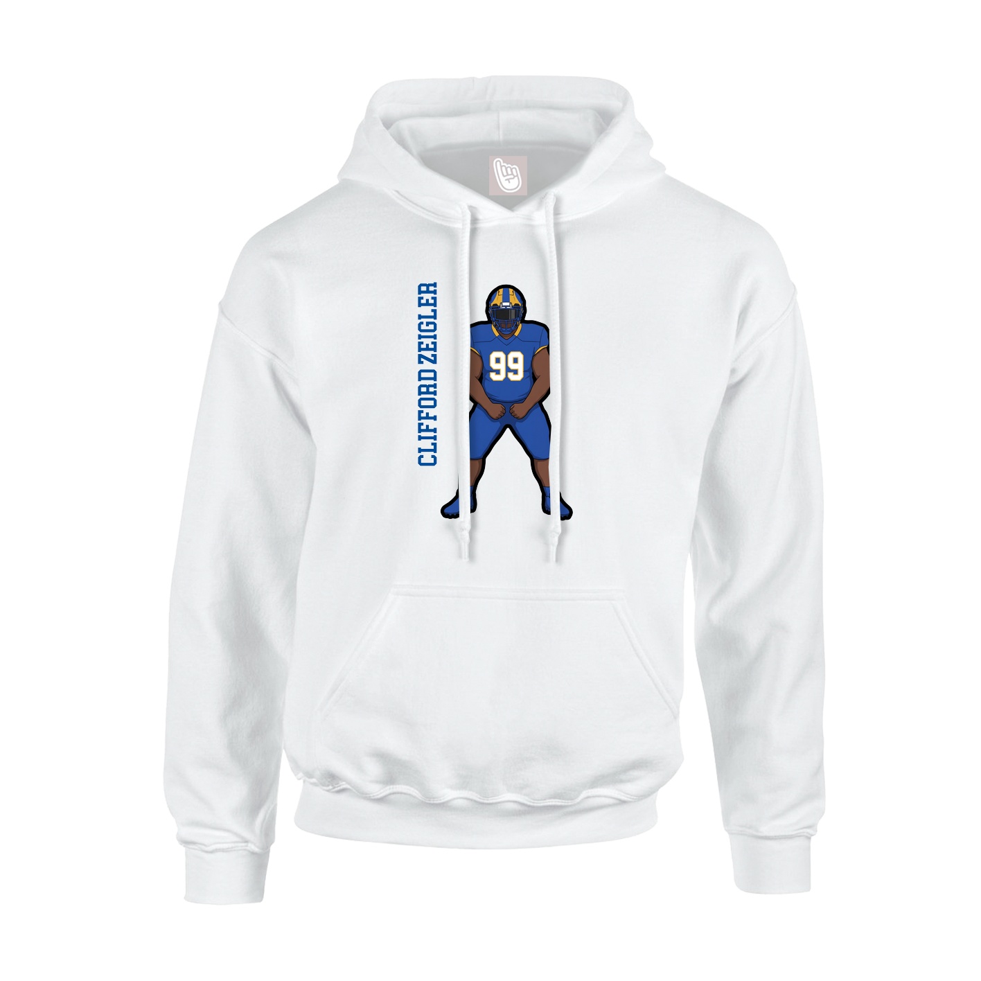 Hoodie — Name Vertical in White