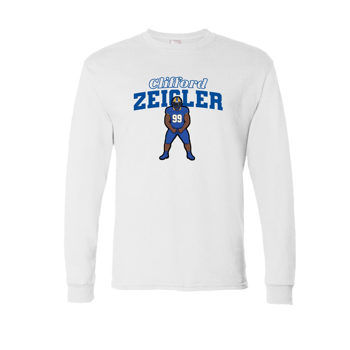 Long Sleeve Tee — Name Arch in White