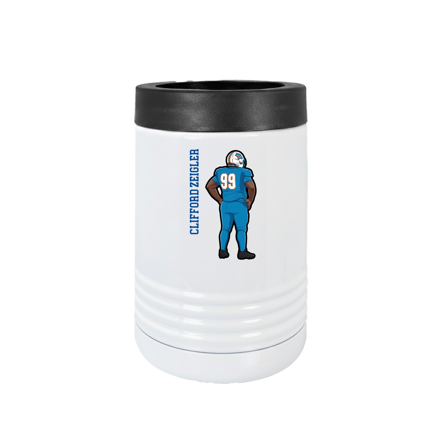 Beverage Holder — Name Vertical in White