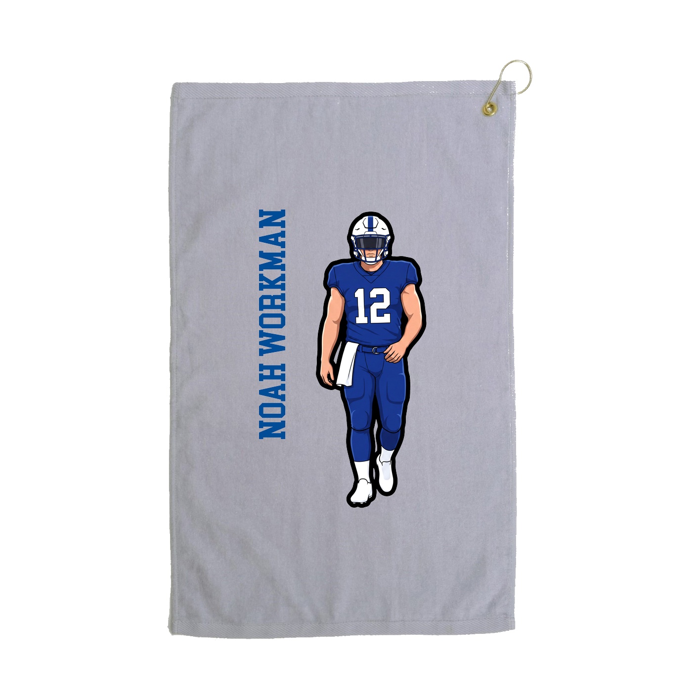 Golf Towel — Name Vertical in Grey