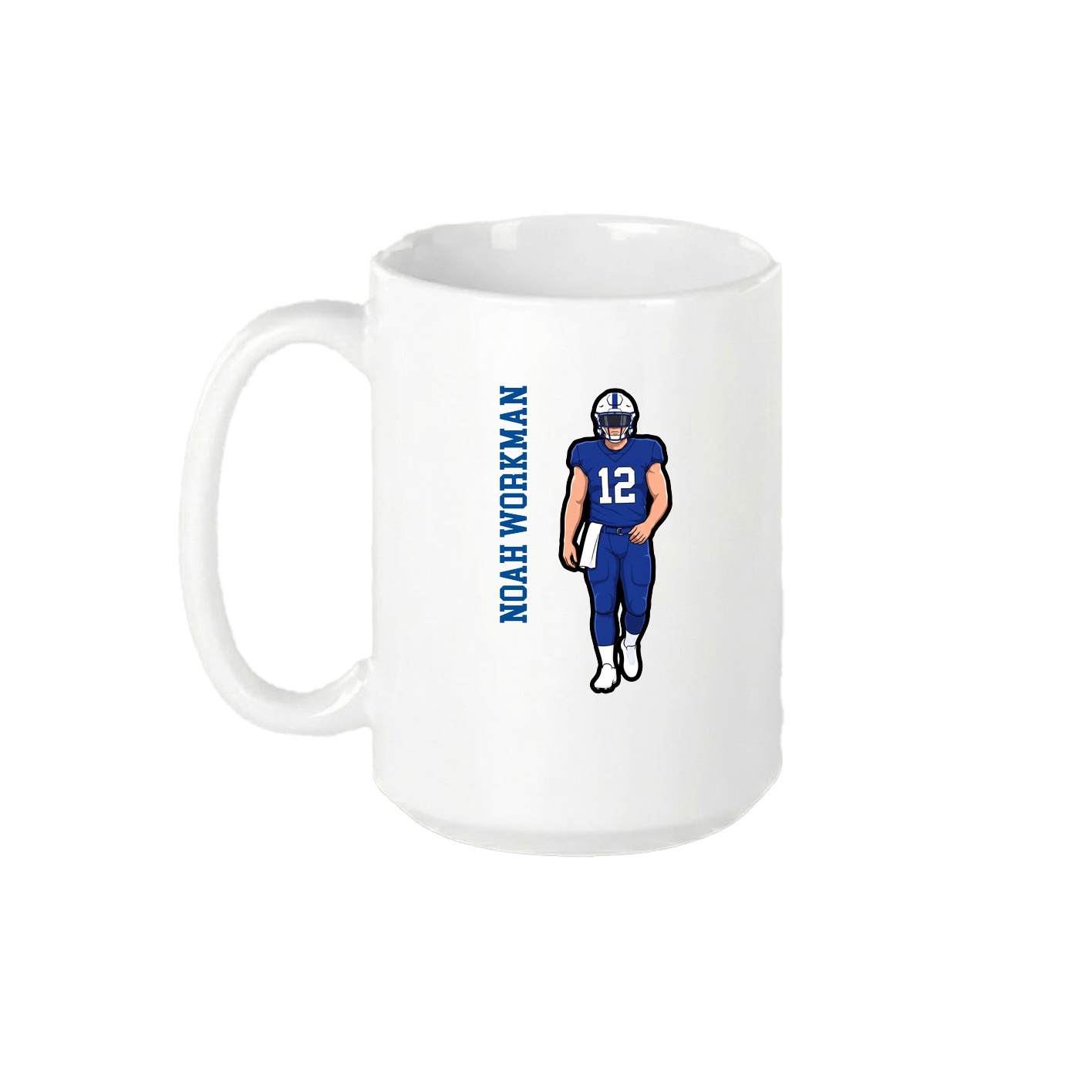 15oz Coffee Mug — Name Vertical in White