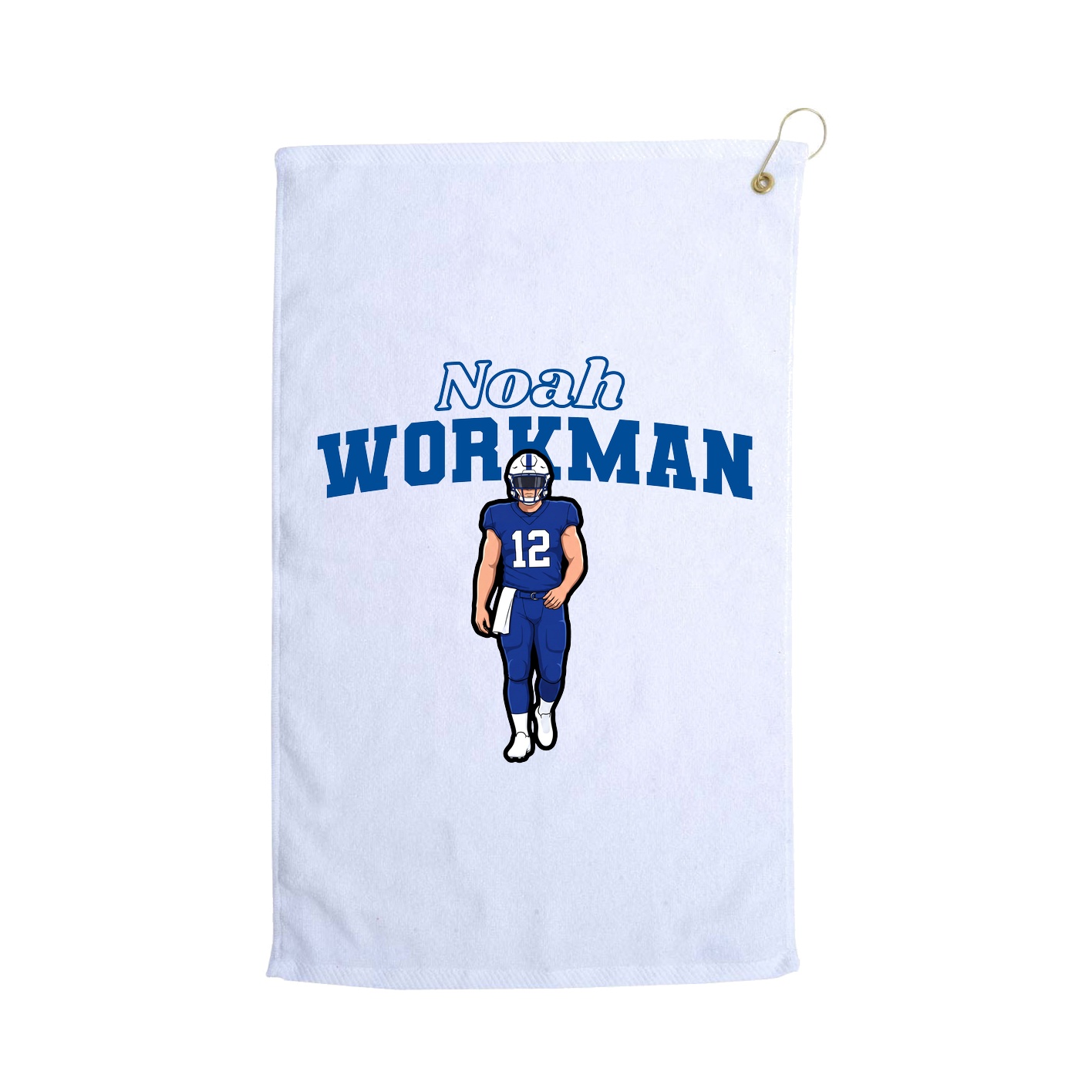 Golf Towel — Name Arch in White
