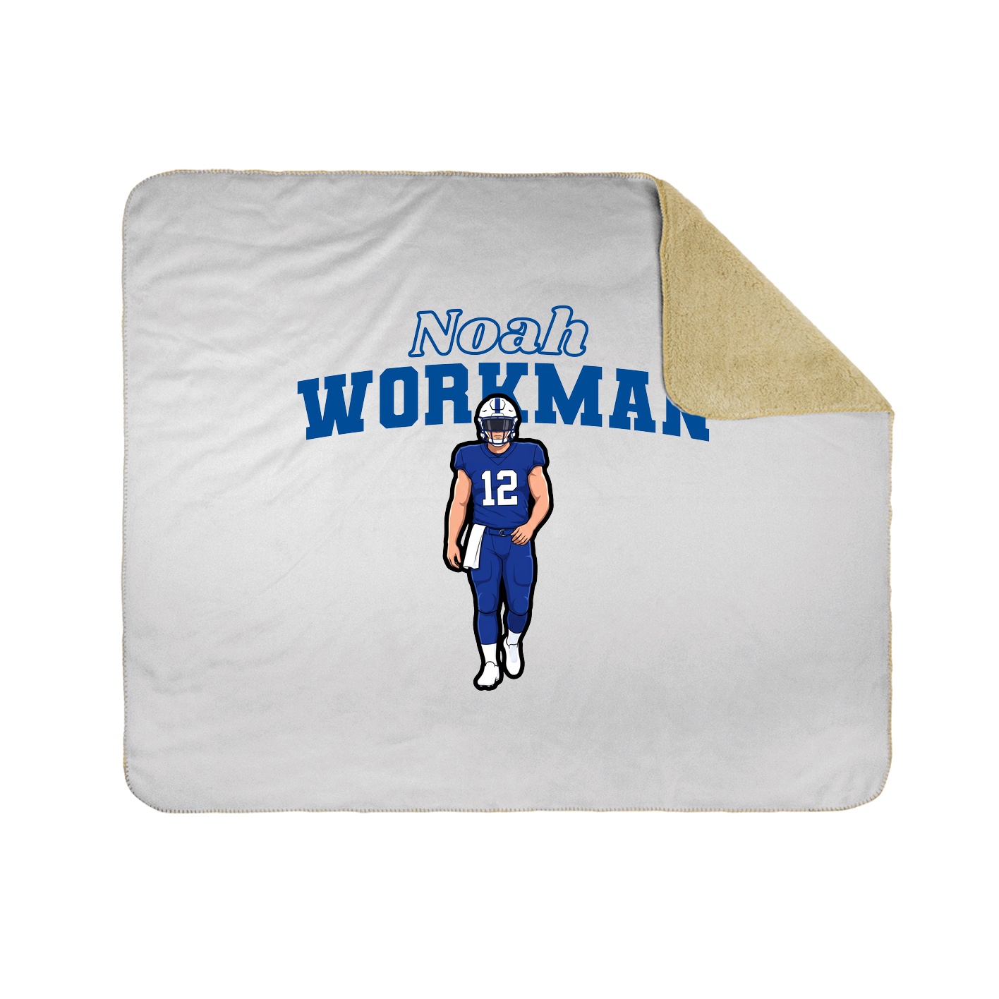 Throw Blanket — Name Arch in White
