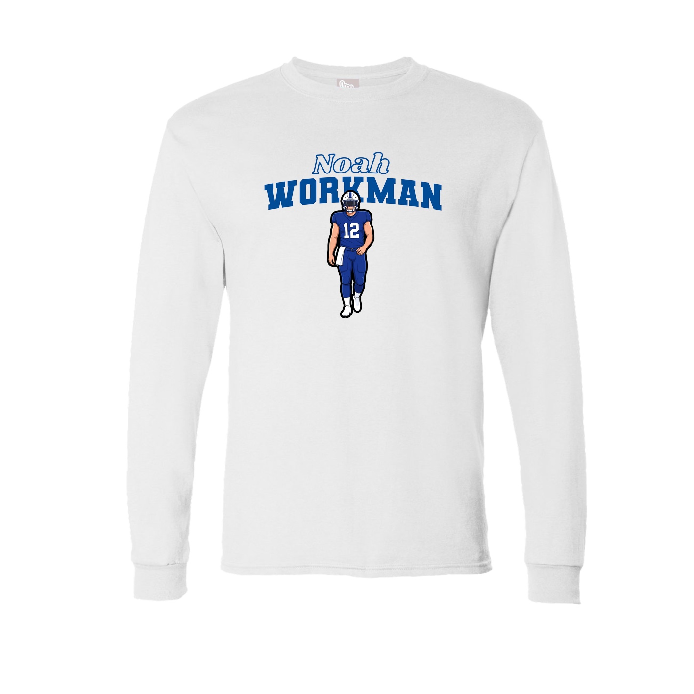 Long Sleeve Tee — Name Arch in White