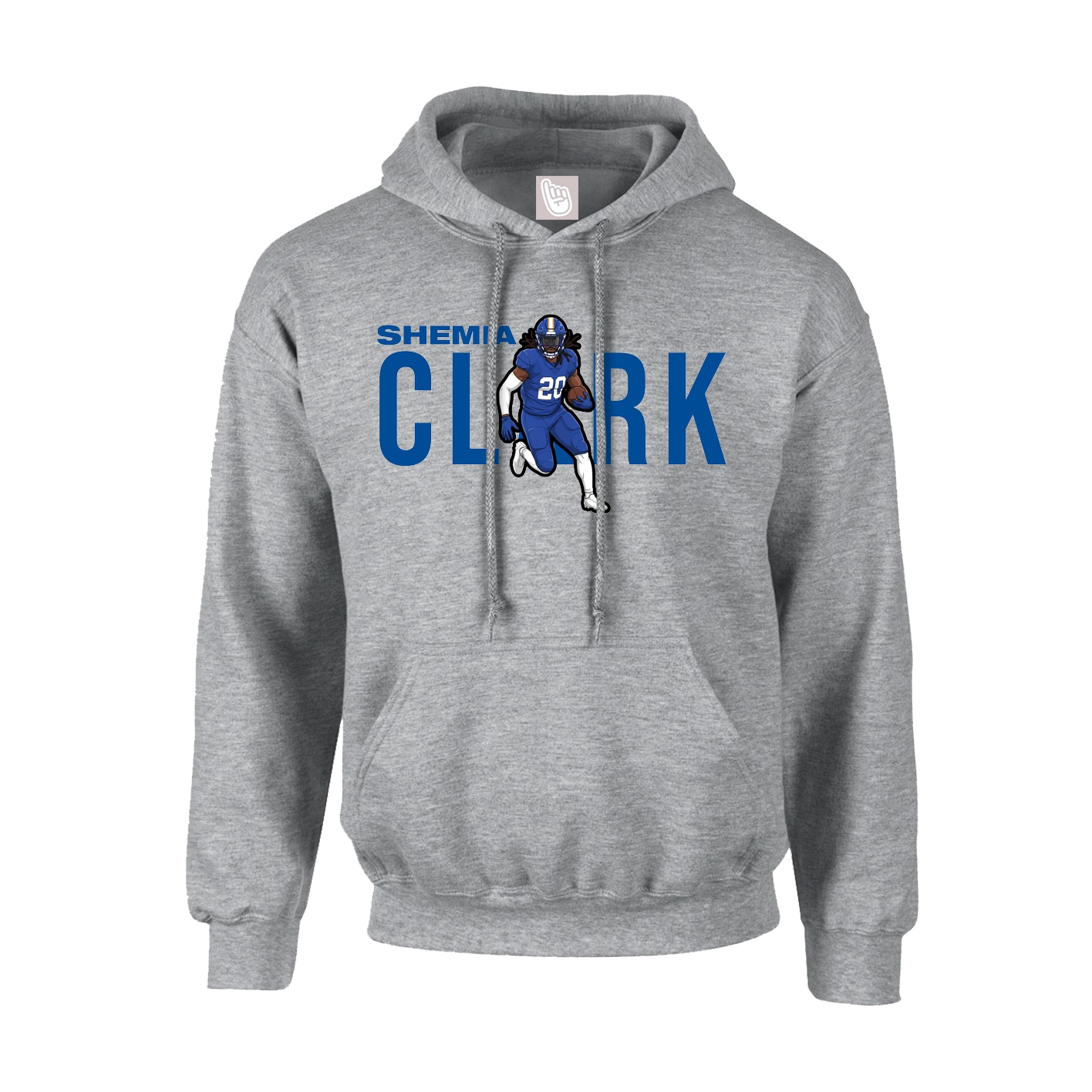 Youth Hoodie — Player Name in Grey