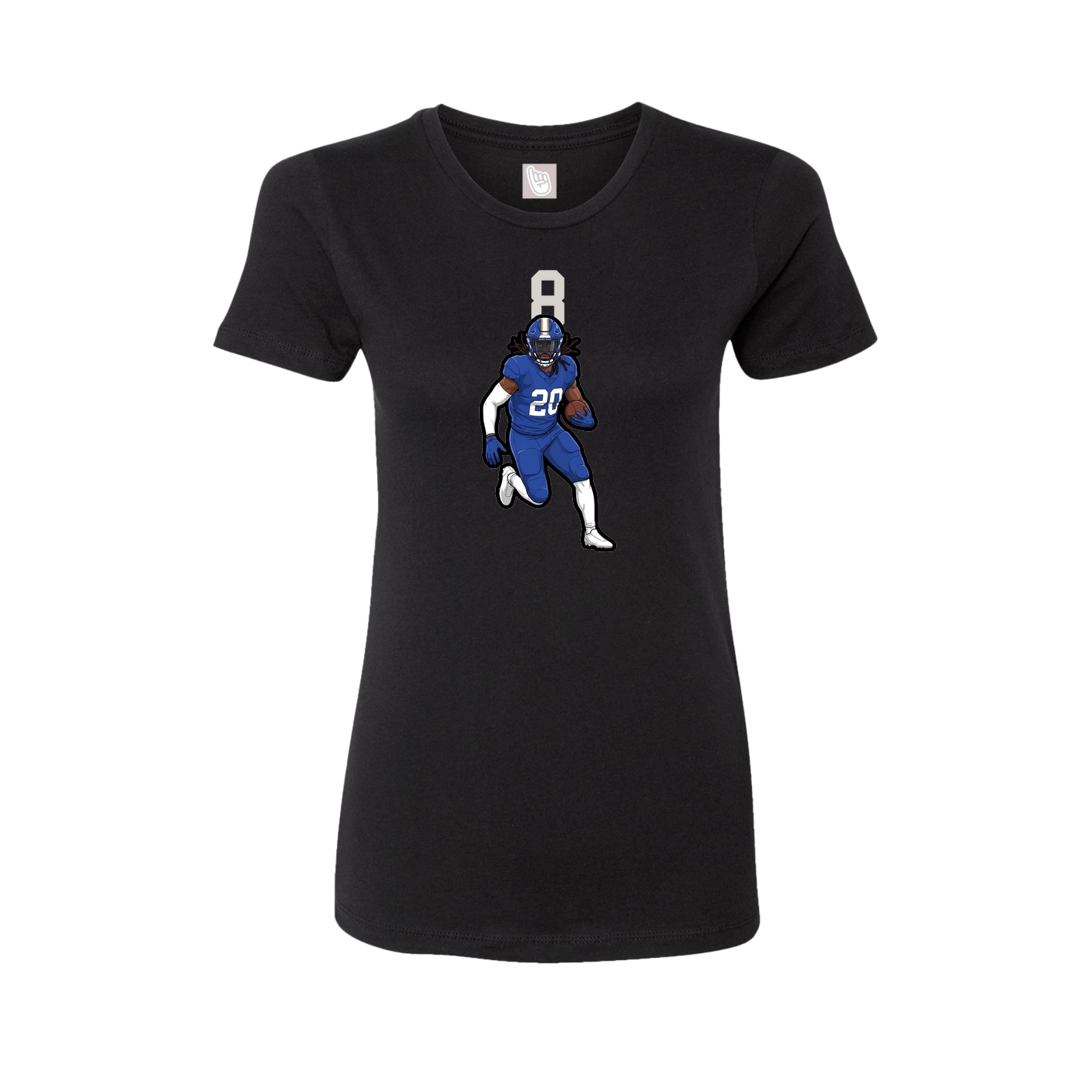 Fitted Women's Tee — Number Top in Black