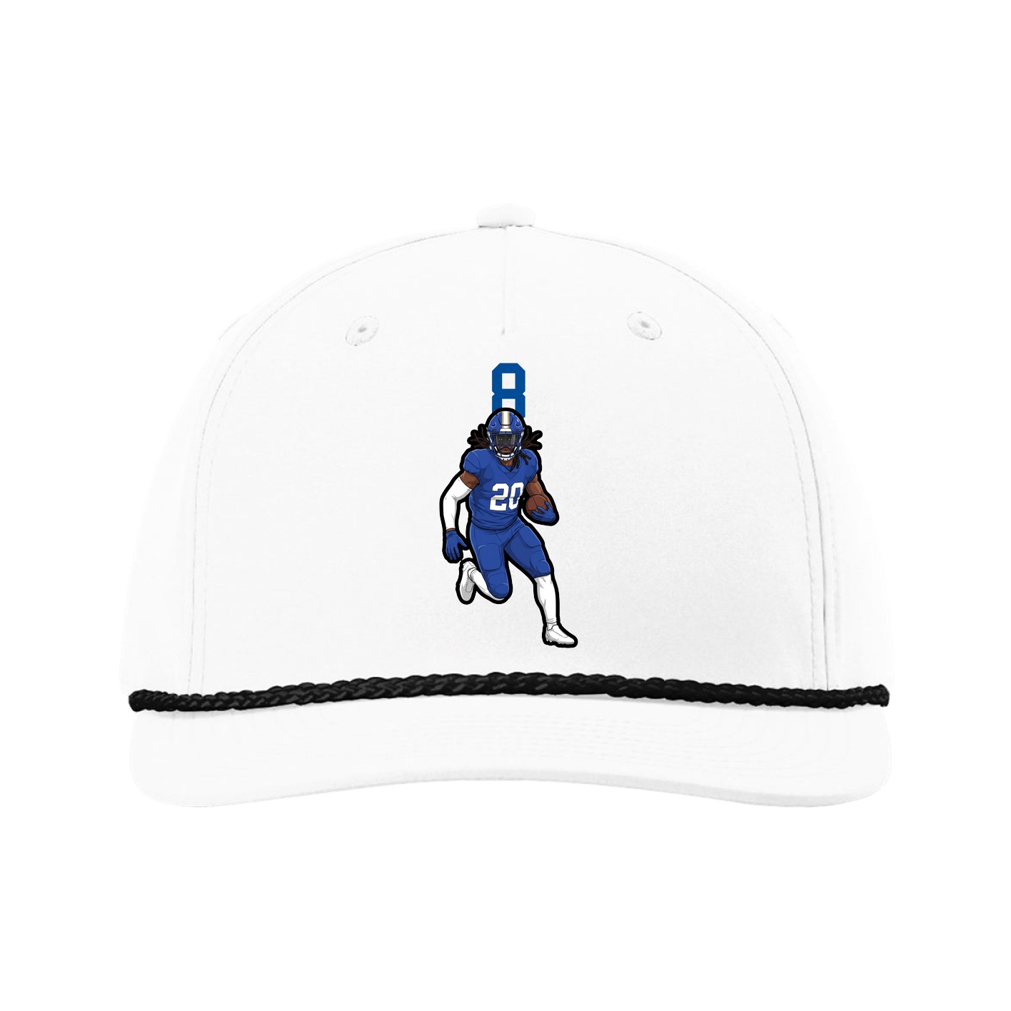 Five-Panel Classic Rope Cap — Number Top in White