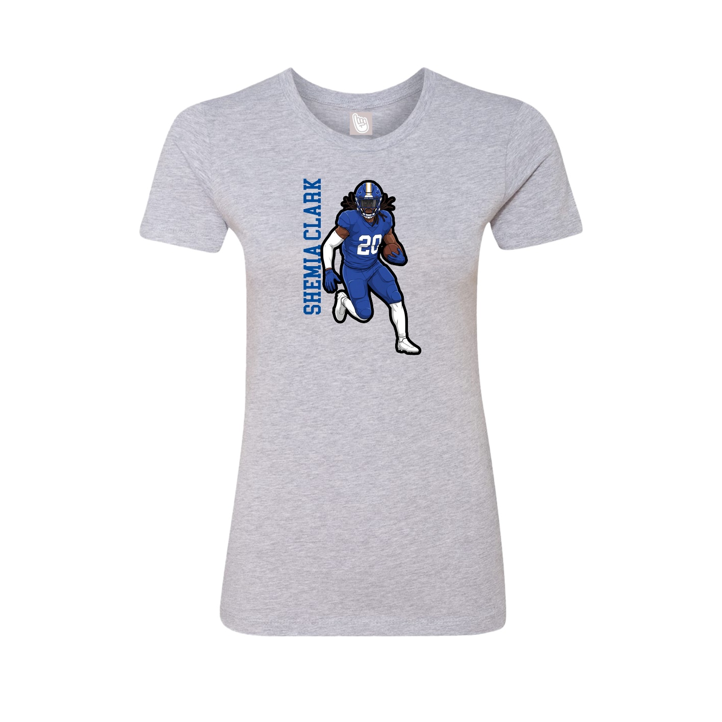 Fitted Women's Tee — Name Vertical in Grey