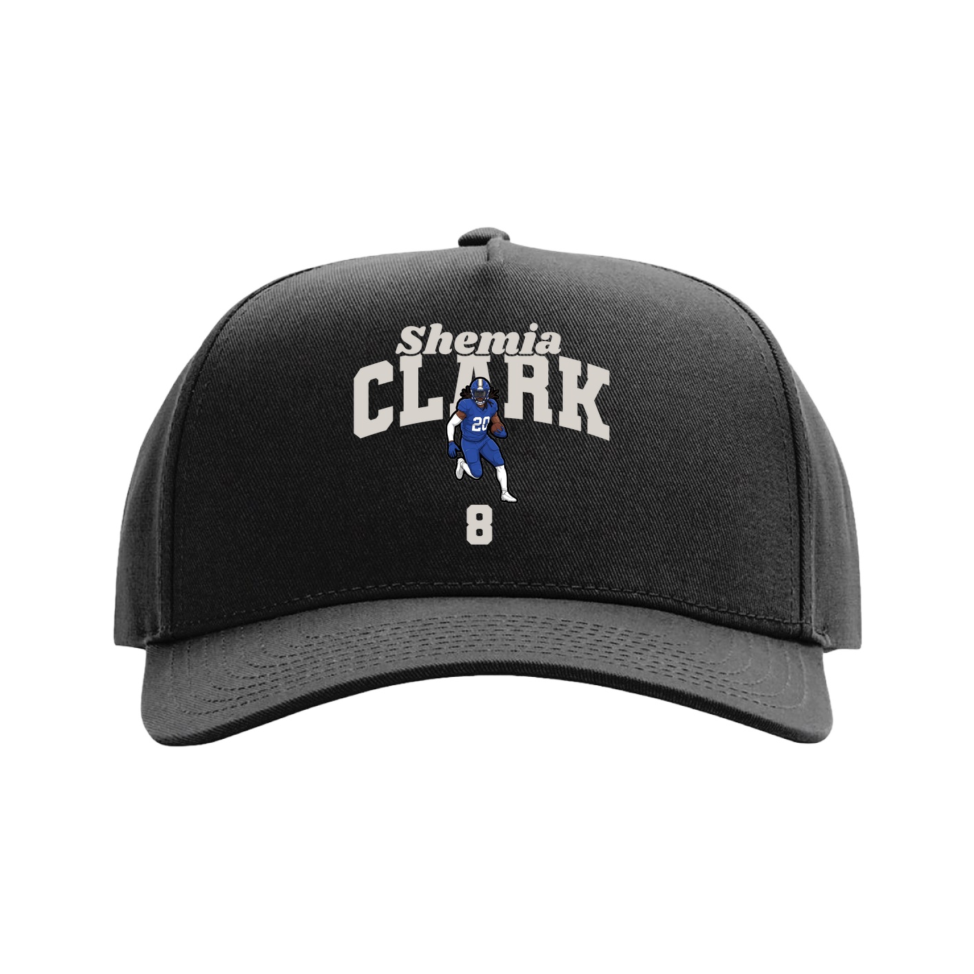 Full Fabric Five-Panel Champ Cap — Signature Arch in Black