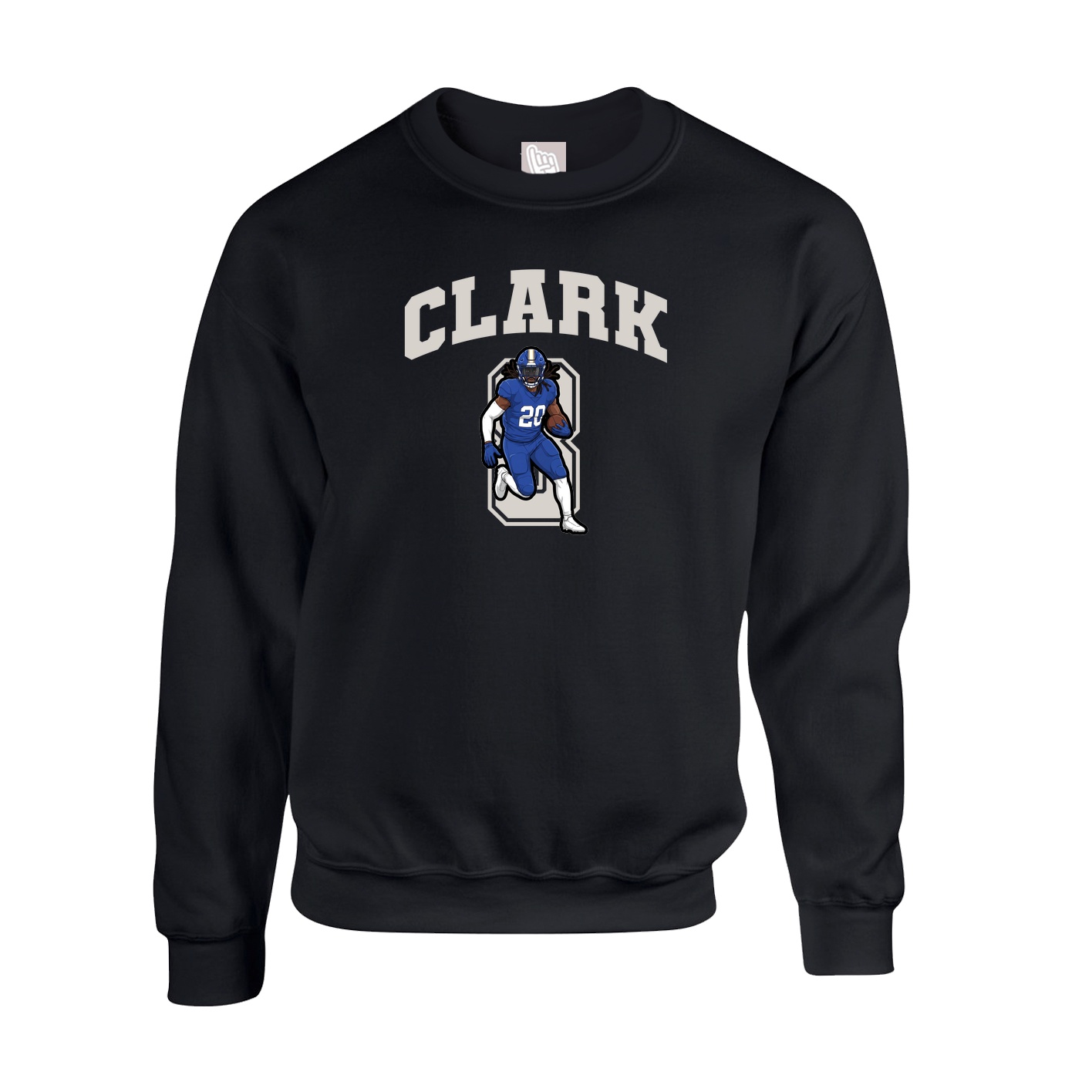 Fleece Crew — Number in Black