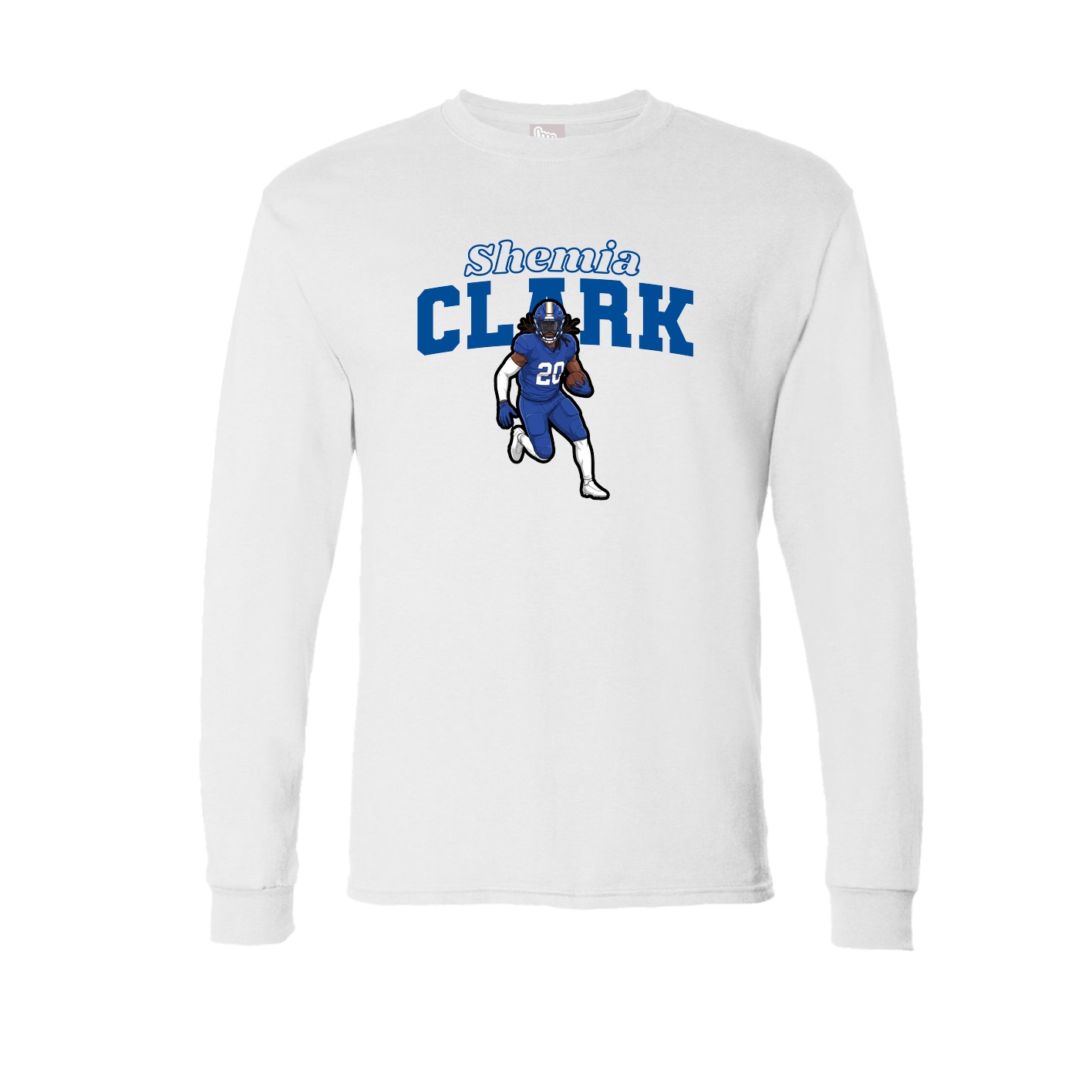 Long Sleeve Tee — Name Arch in White