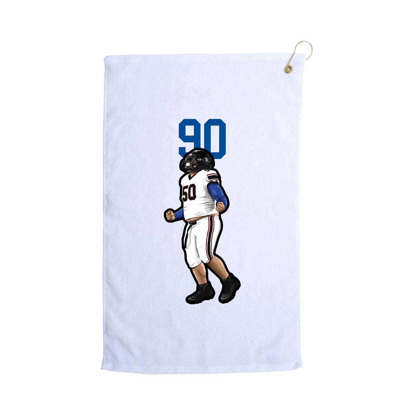 Golf Towel — Number Top in White