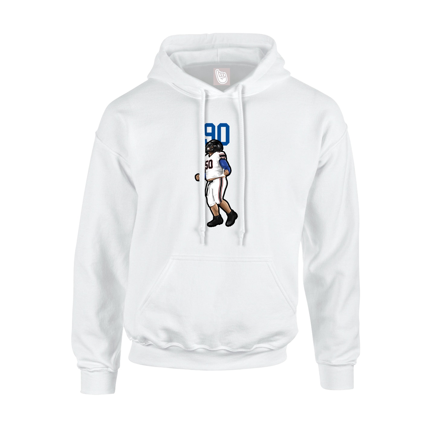 Youth Hoodie — Number Top in White