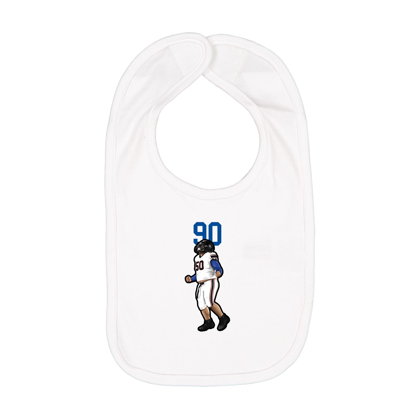 Infant Bib — Number Top in White