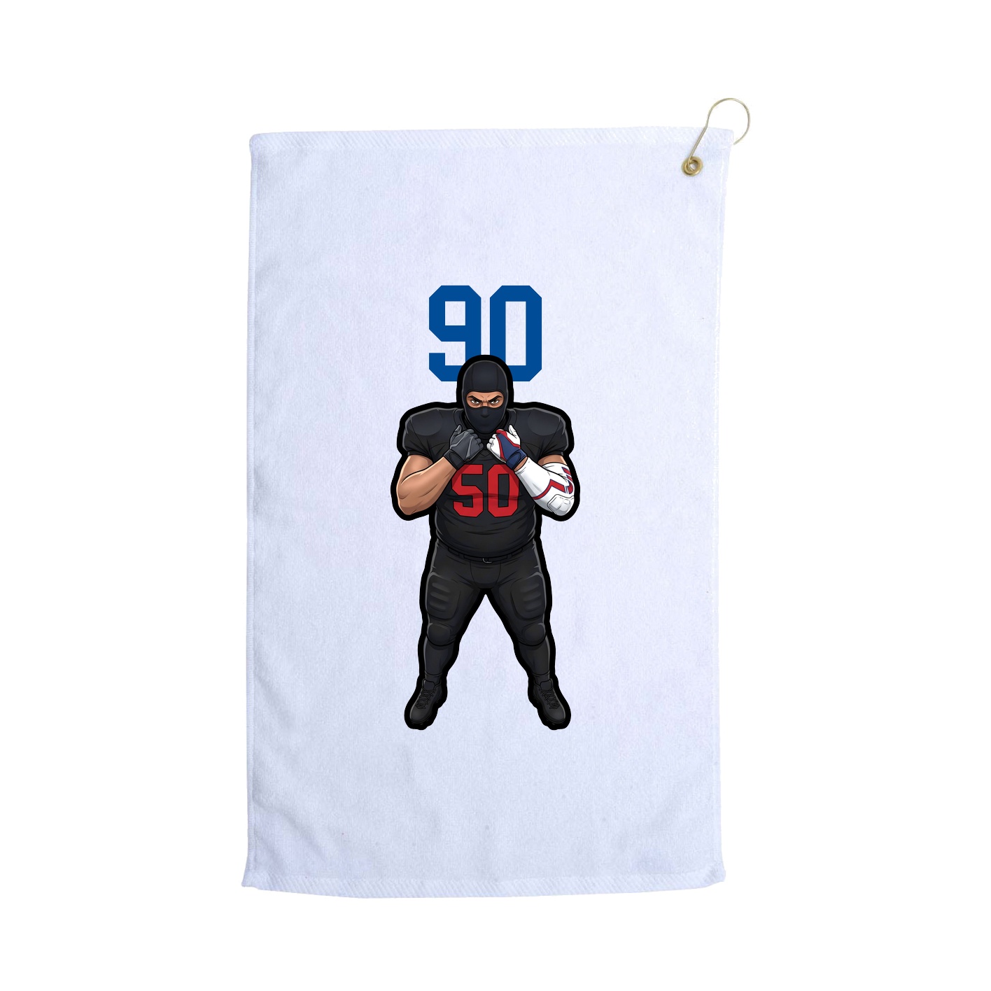 Golf Towel — Number Top in White