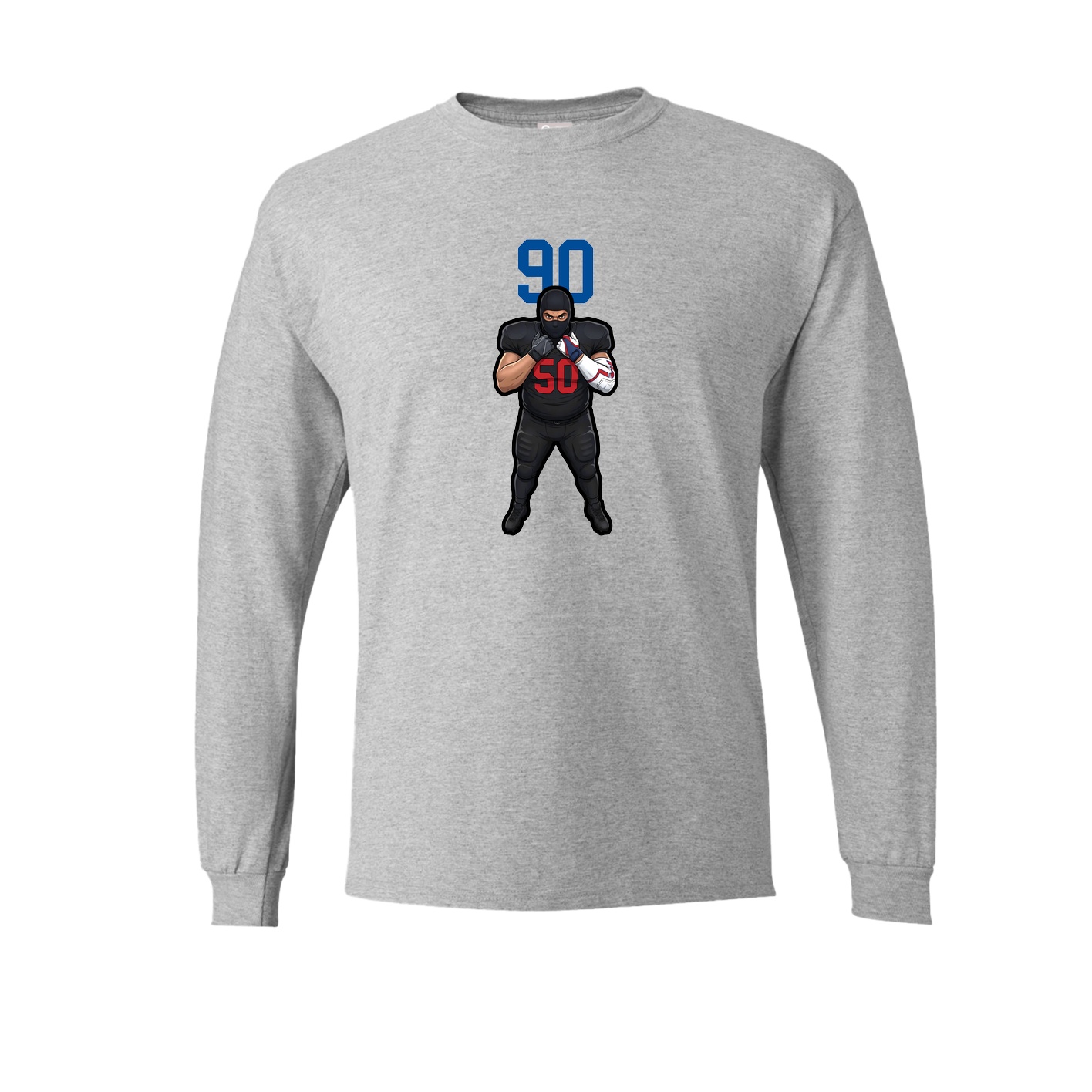 Long Sleeve Tee — Number Top in Grey