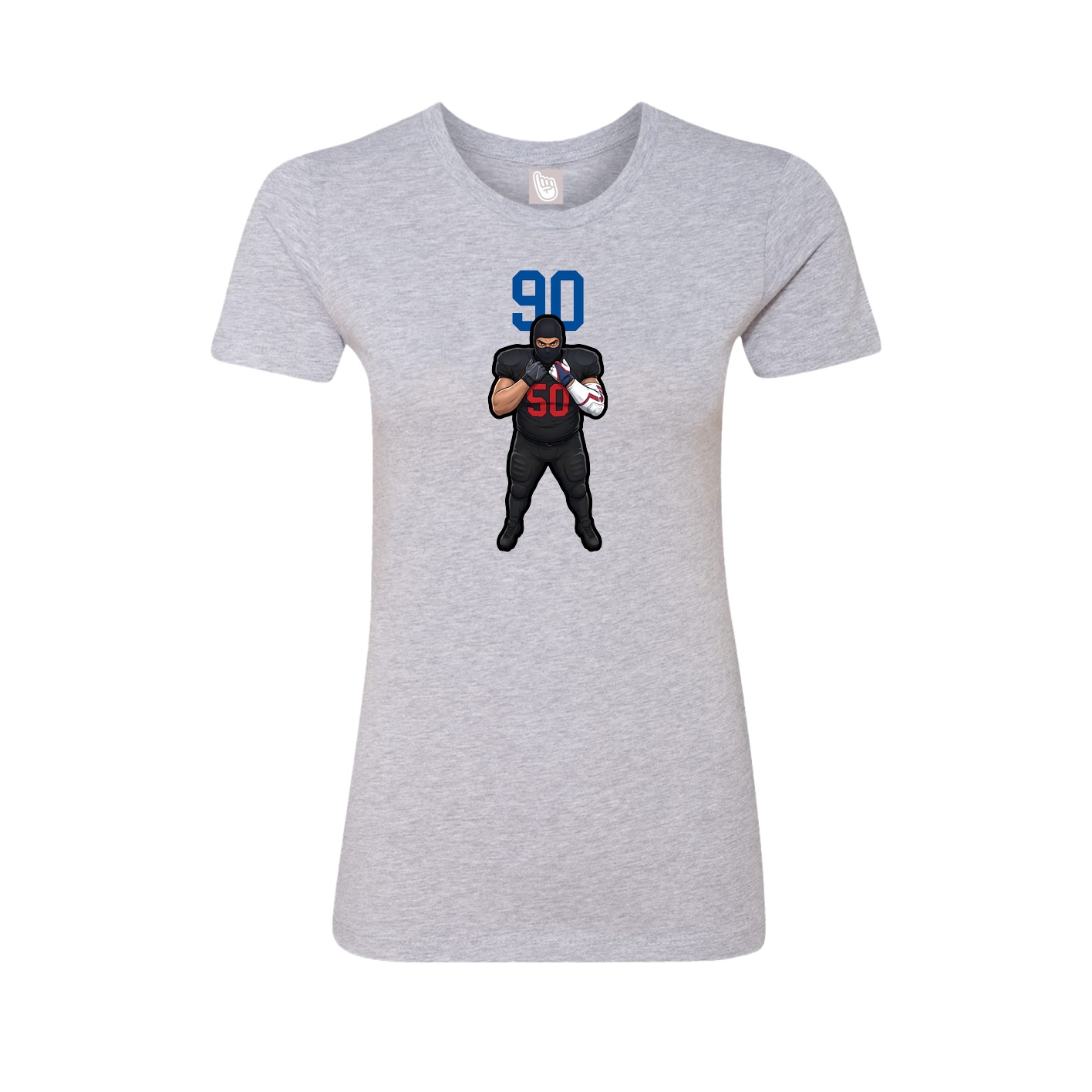 Fitted Women's Tee — Number Top in Grey