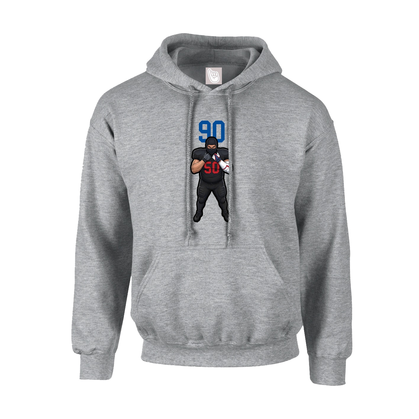 Youth Hoodie — Number Top in Grey