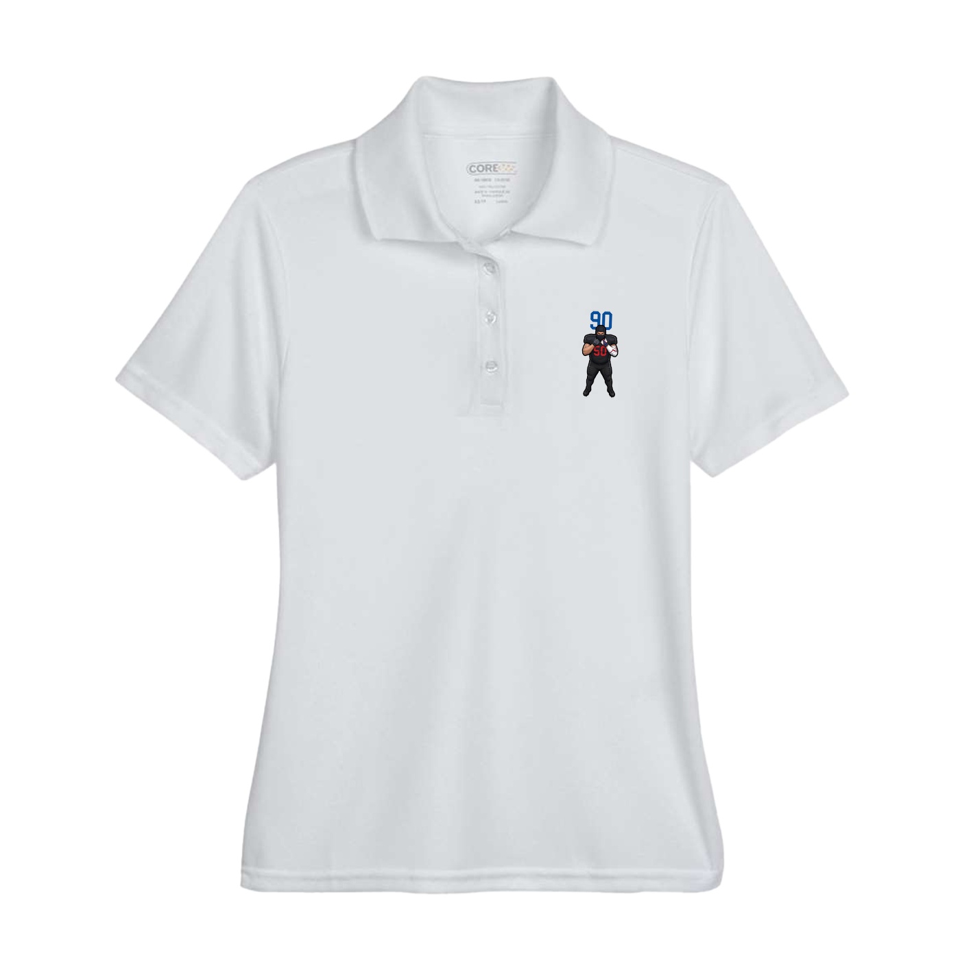 Womens Performance Polo — Number Top in Grey