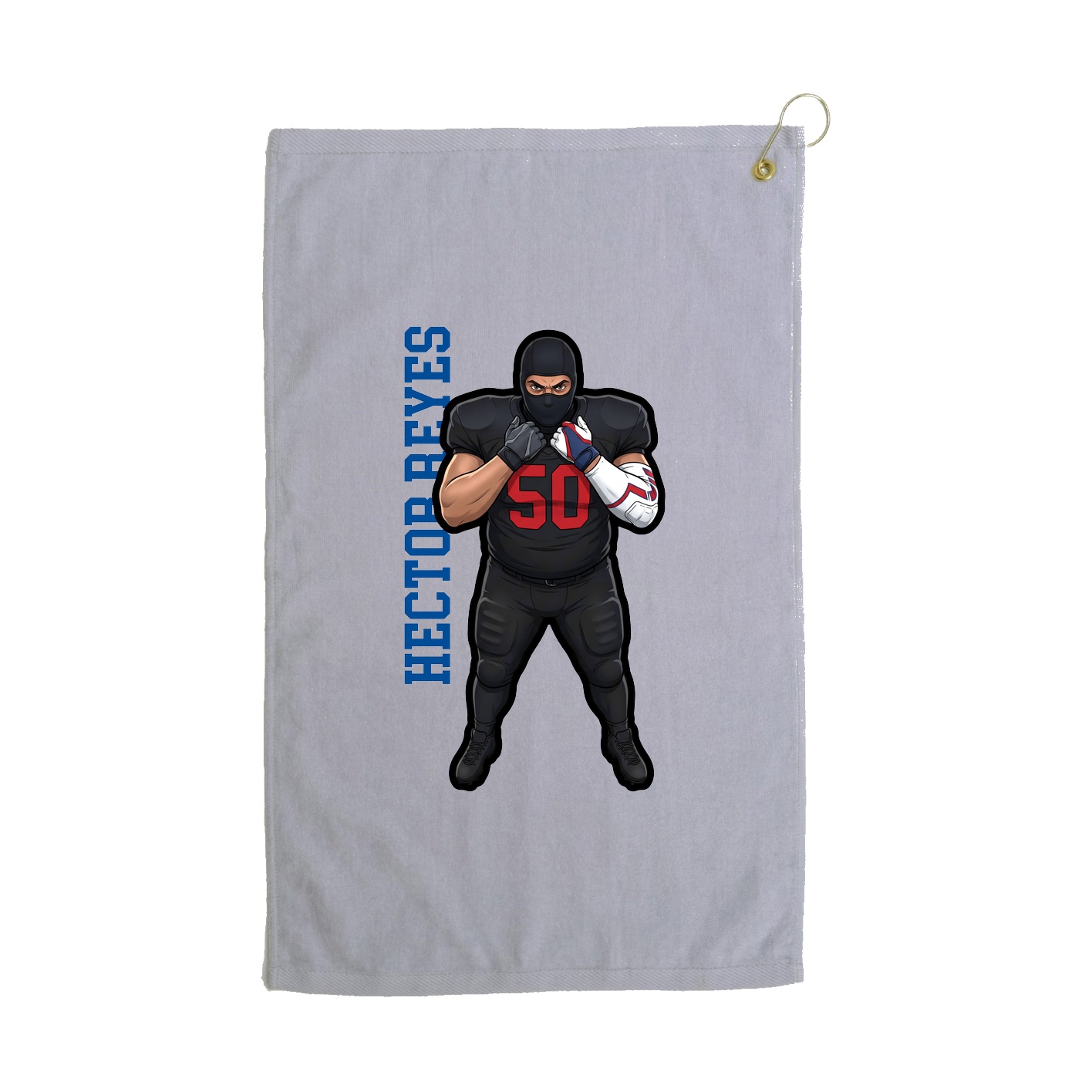 Golf Towel — Name Vertical in Grey