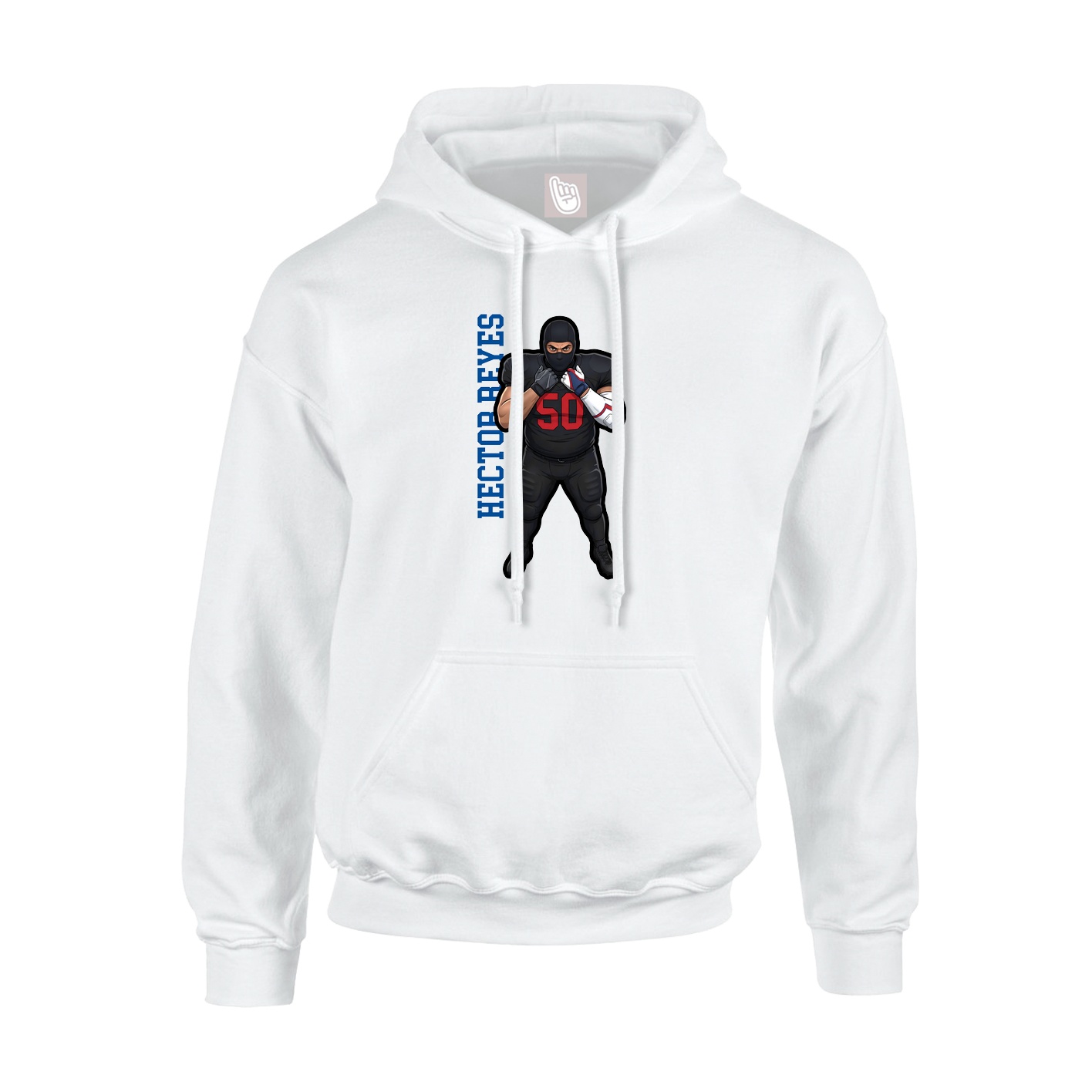 Youth Hoodie — Name Vertical in White