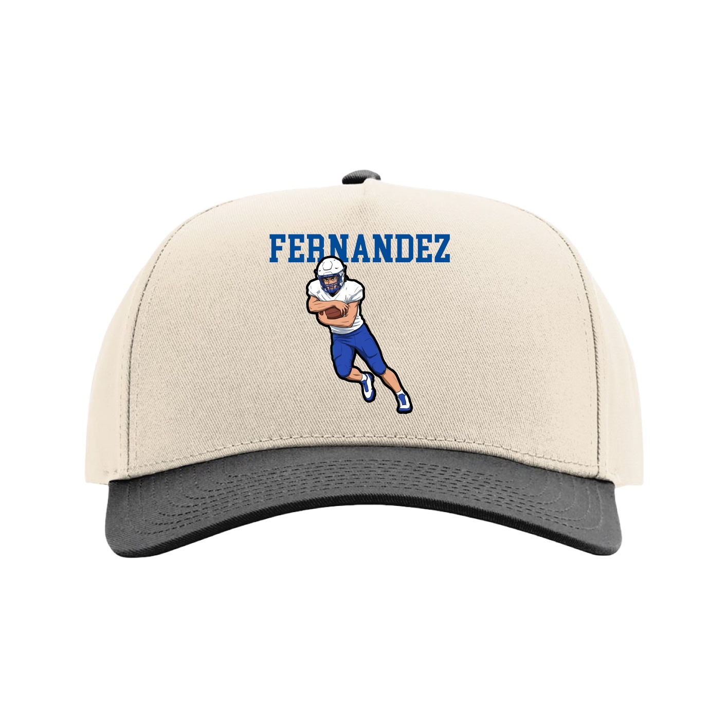 Full Fabric Five-Panel Champ Cap — Shirsey in Cream/Black