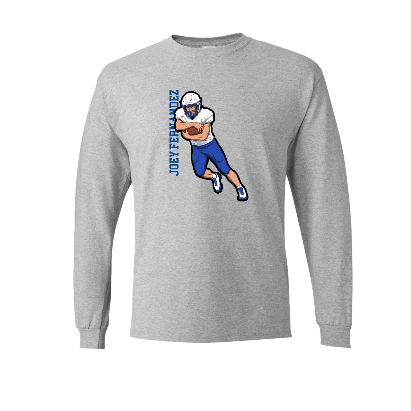 Long Sleeve Tee — Name Vertical in Grey