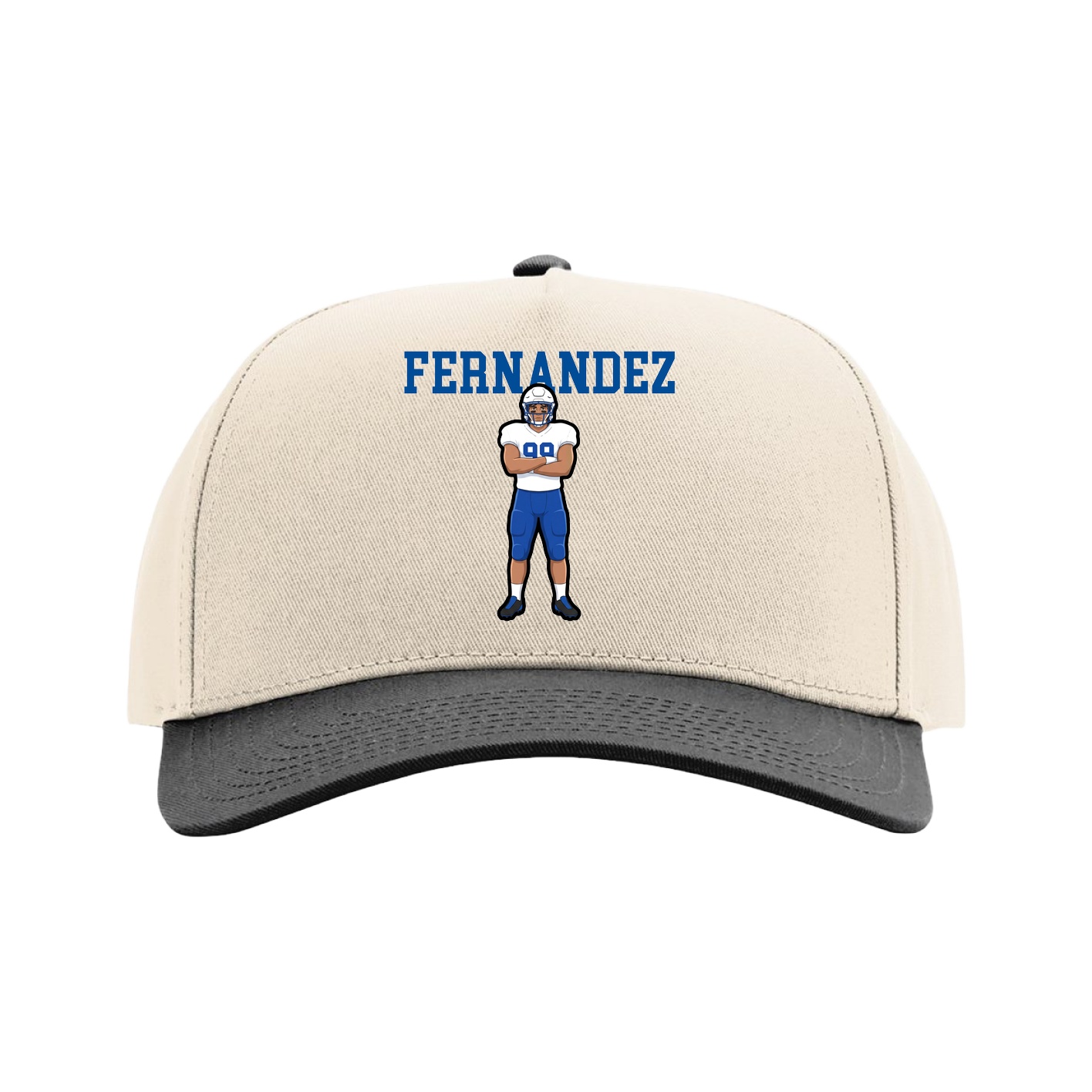 Full Fabric Five-Panel Champ Cap — Shirsey in Cream/Black