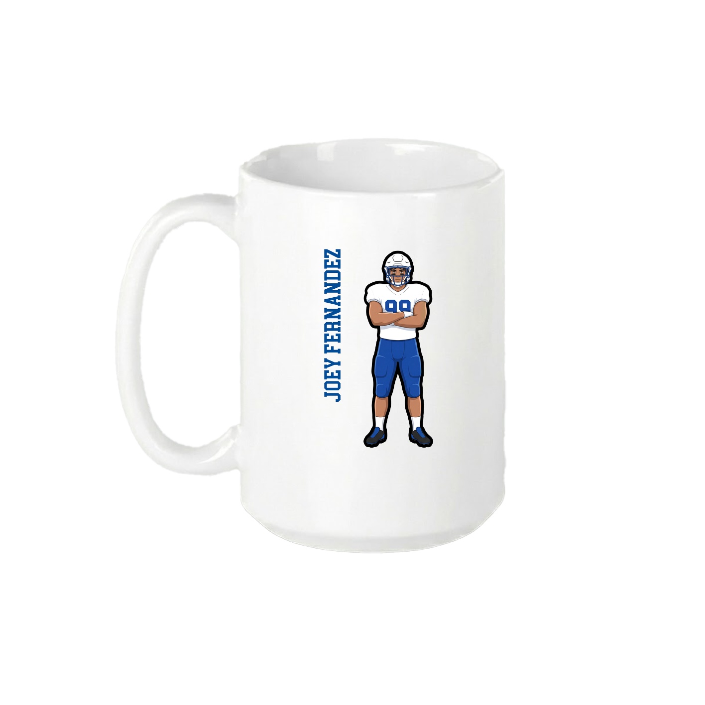 15oz Coffee Mug — Name Vertical in White
