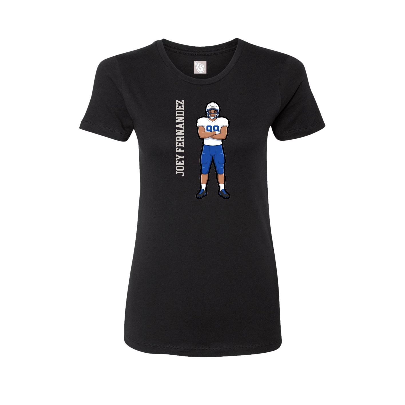 Fitted Women's Tee — Name Vertical in Black