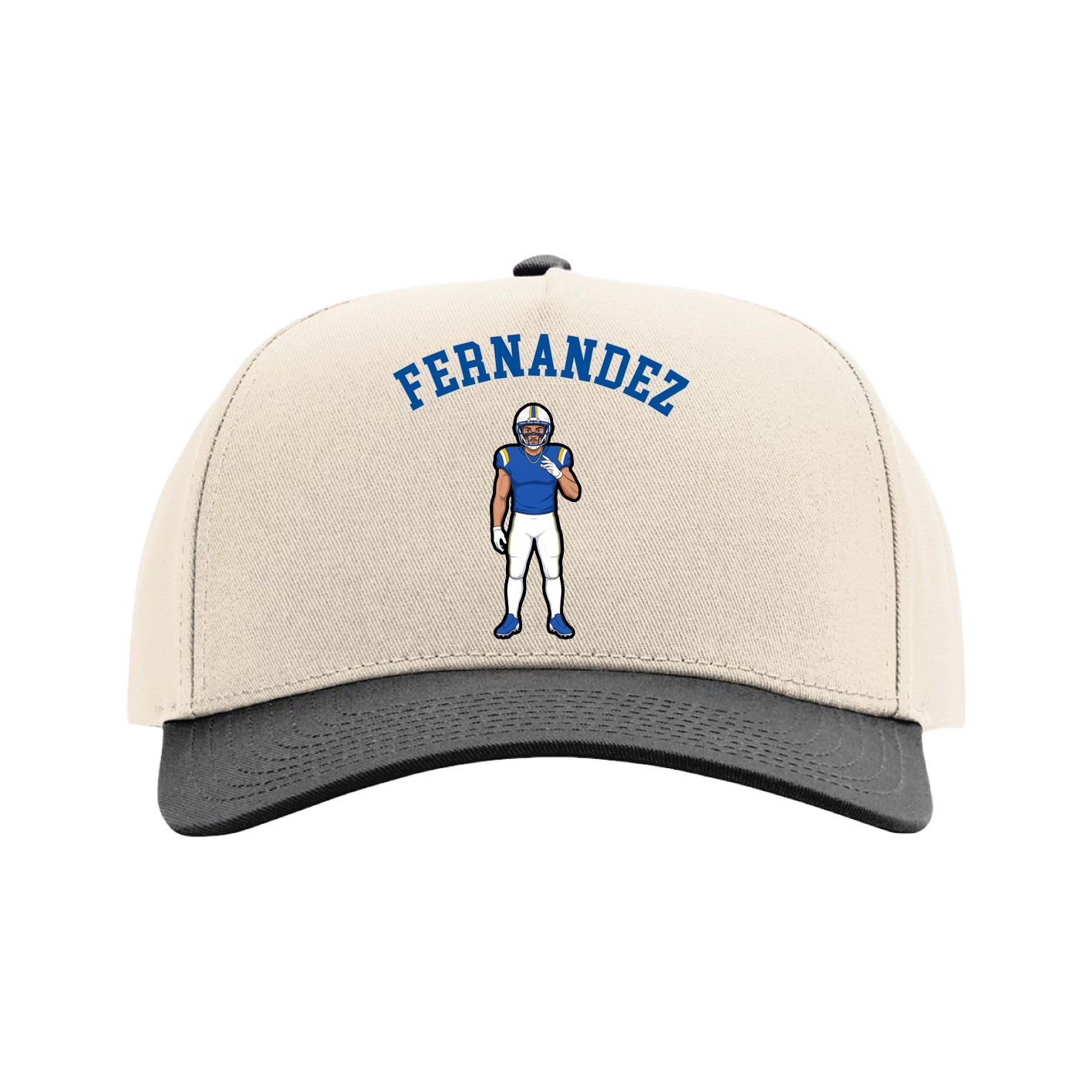 Full Fabric Five-Panel Champ Cap — Shirsey Arch in Cream/Black