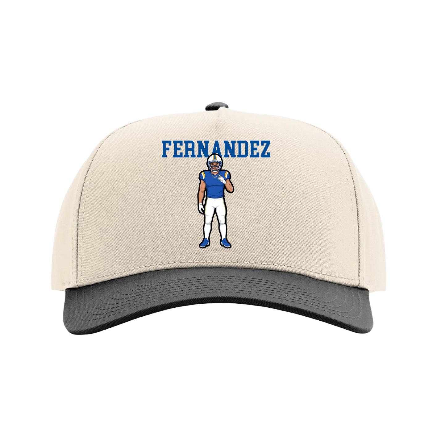Full Fabric Five-Panel Champ Cap — Shirsey in Cream/Black