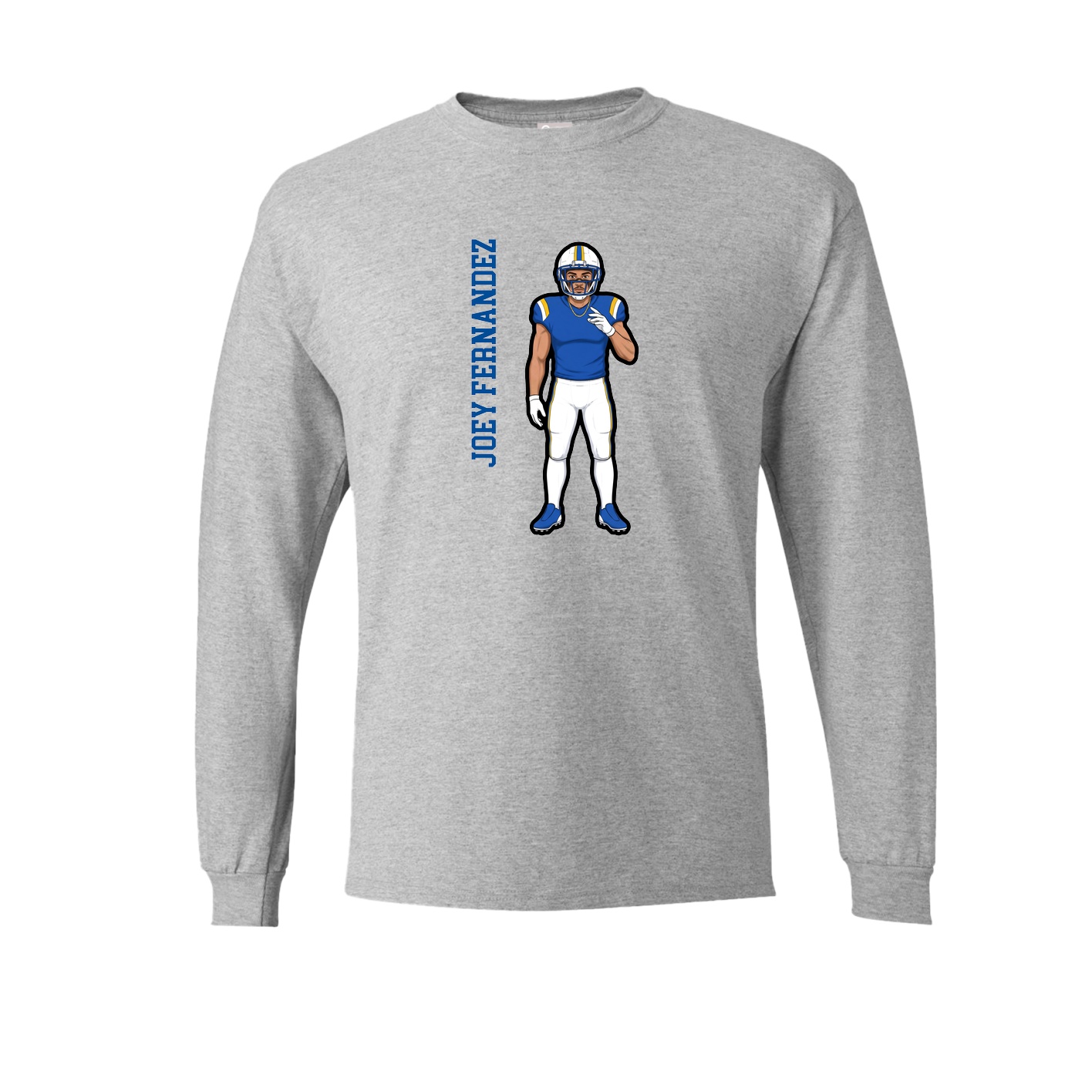 Long Sleeve Tee — Name Vertical in Grey