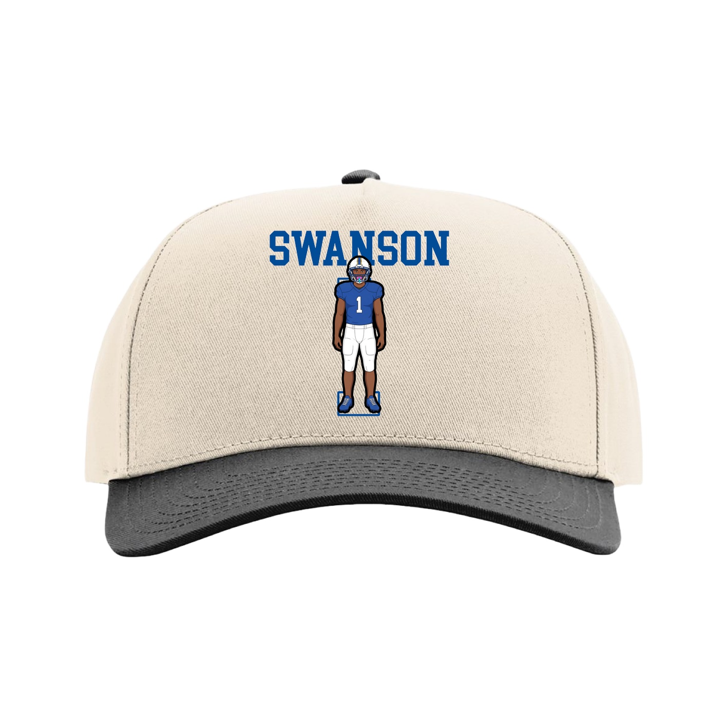 Full Fabric Five-Panel Champ Cap — Shirsey in Cream/Black