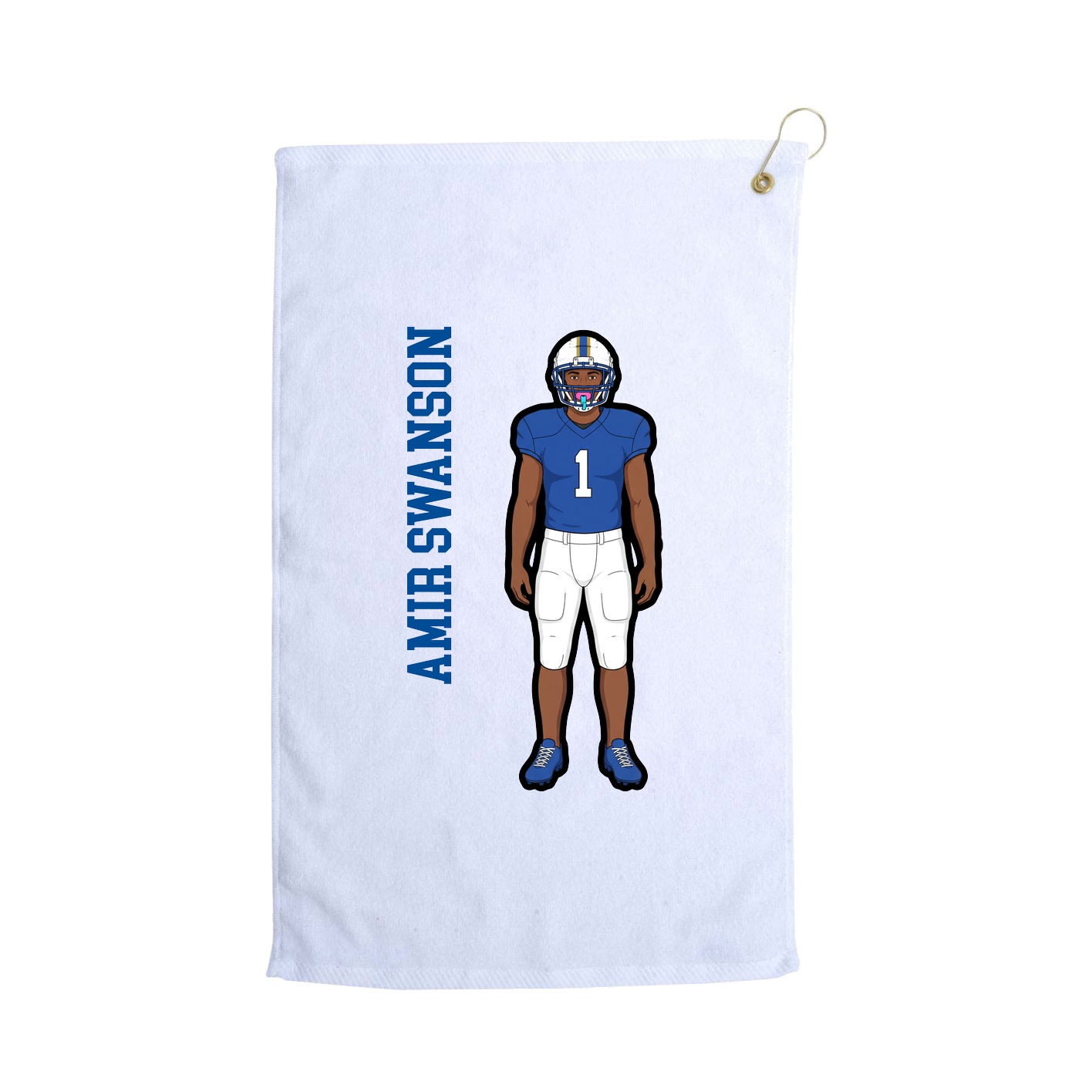 Golf Towel — Name Vertical in White