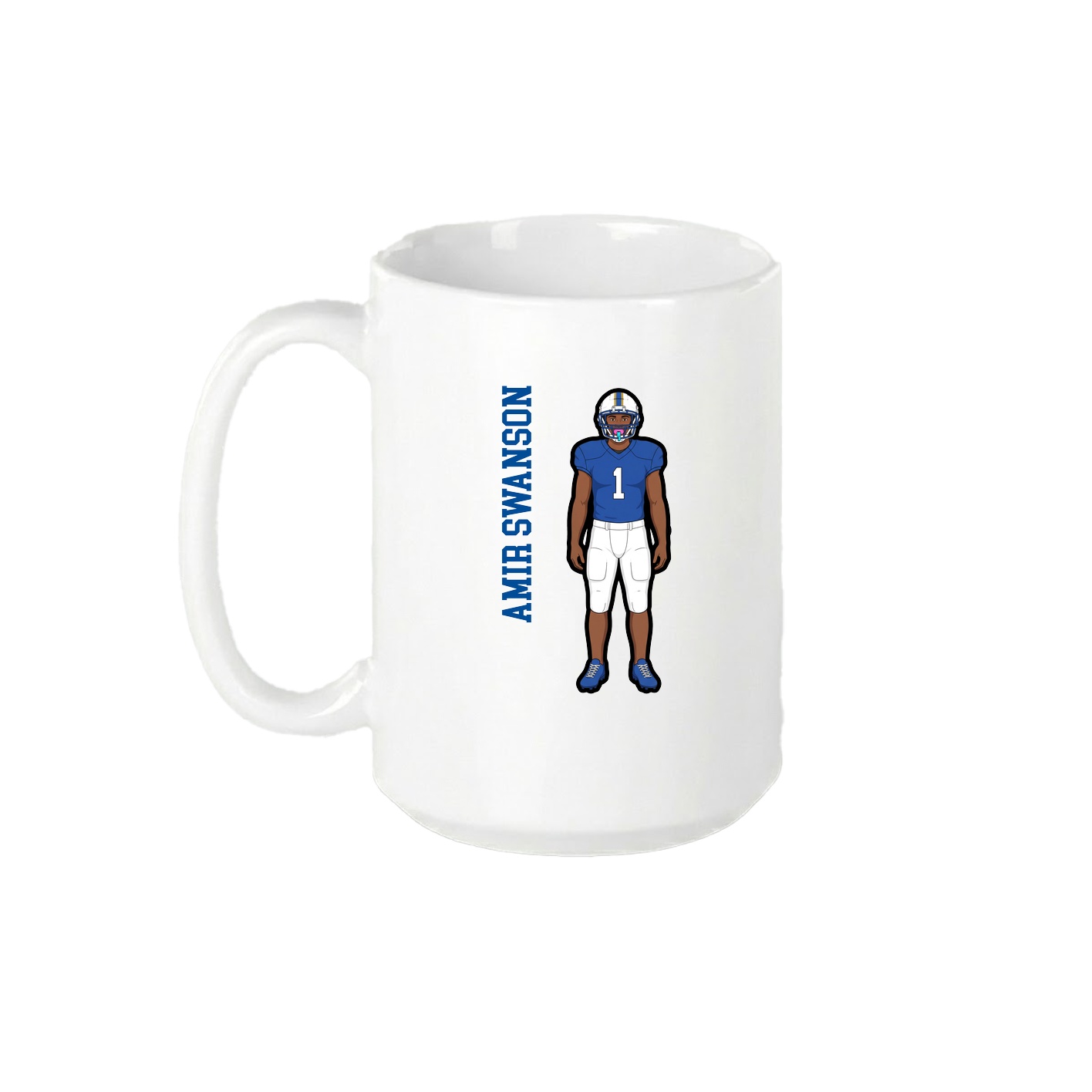 15oz Coffee Mug — Name Vertical in White