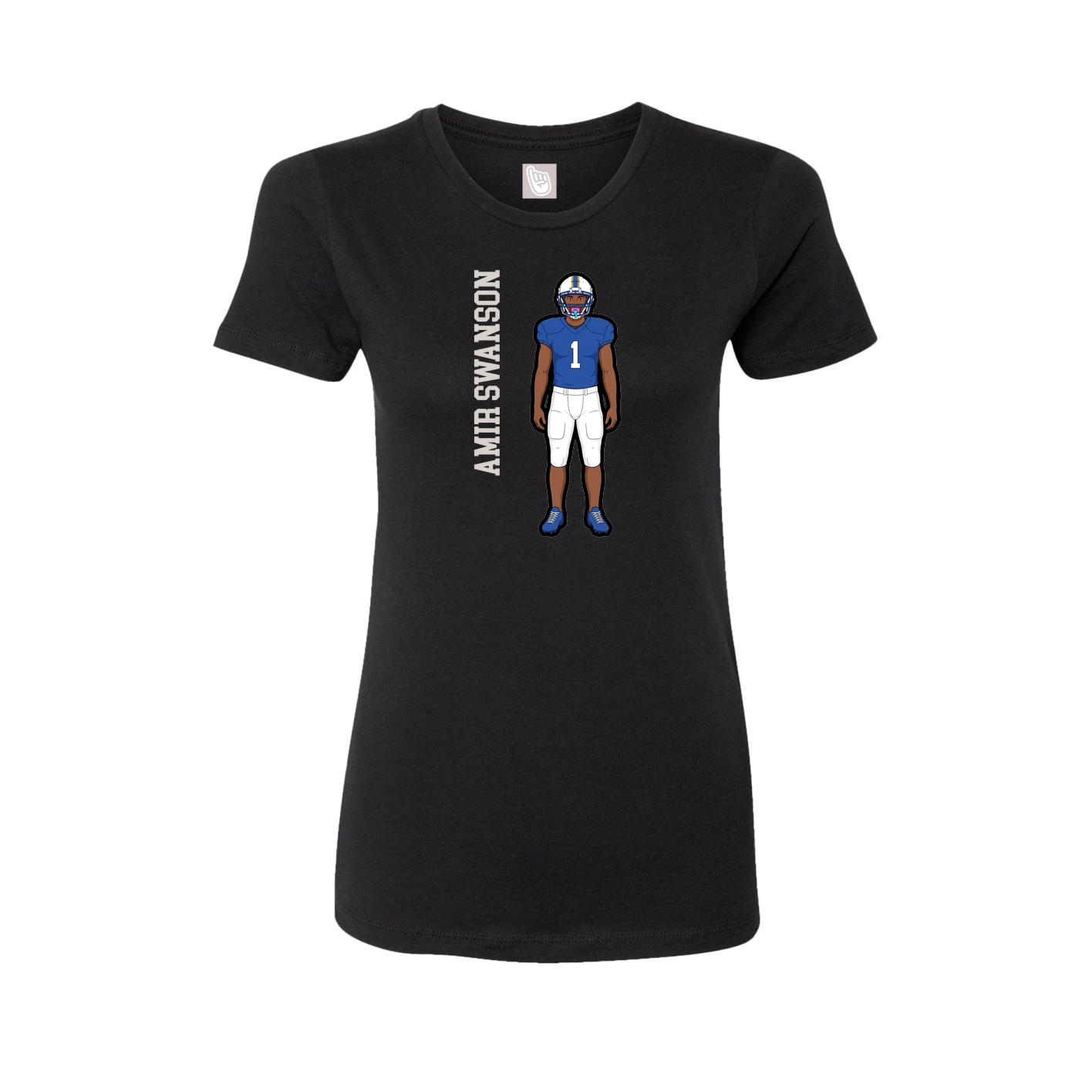 Fitted Women's Tee — Name Vertical in Black