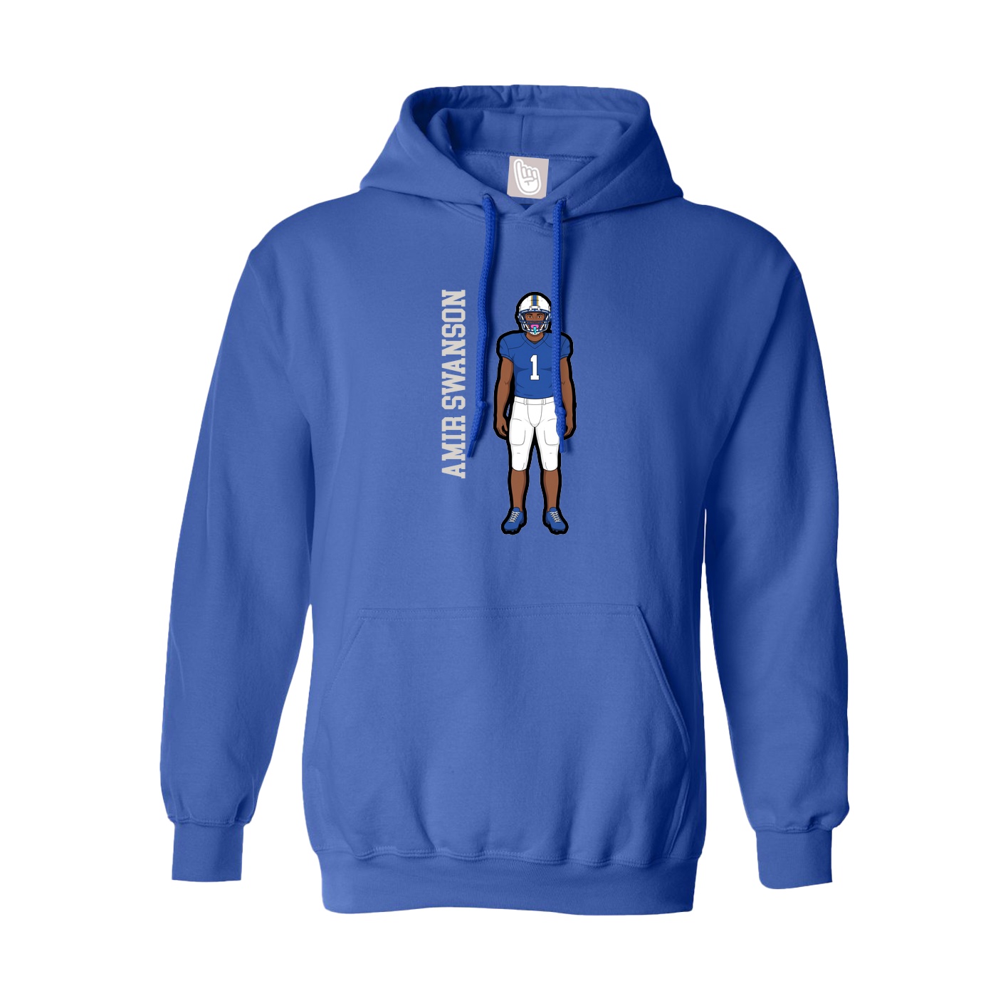 Youth Hoodie — Name Vertical in Royal