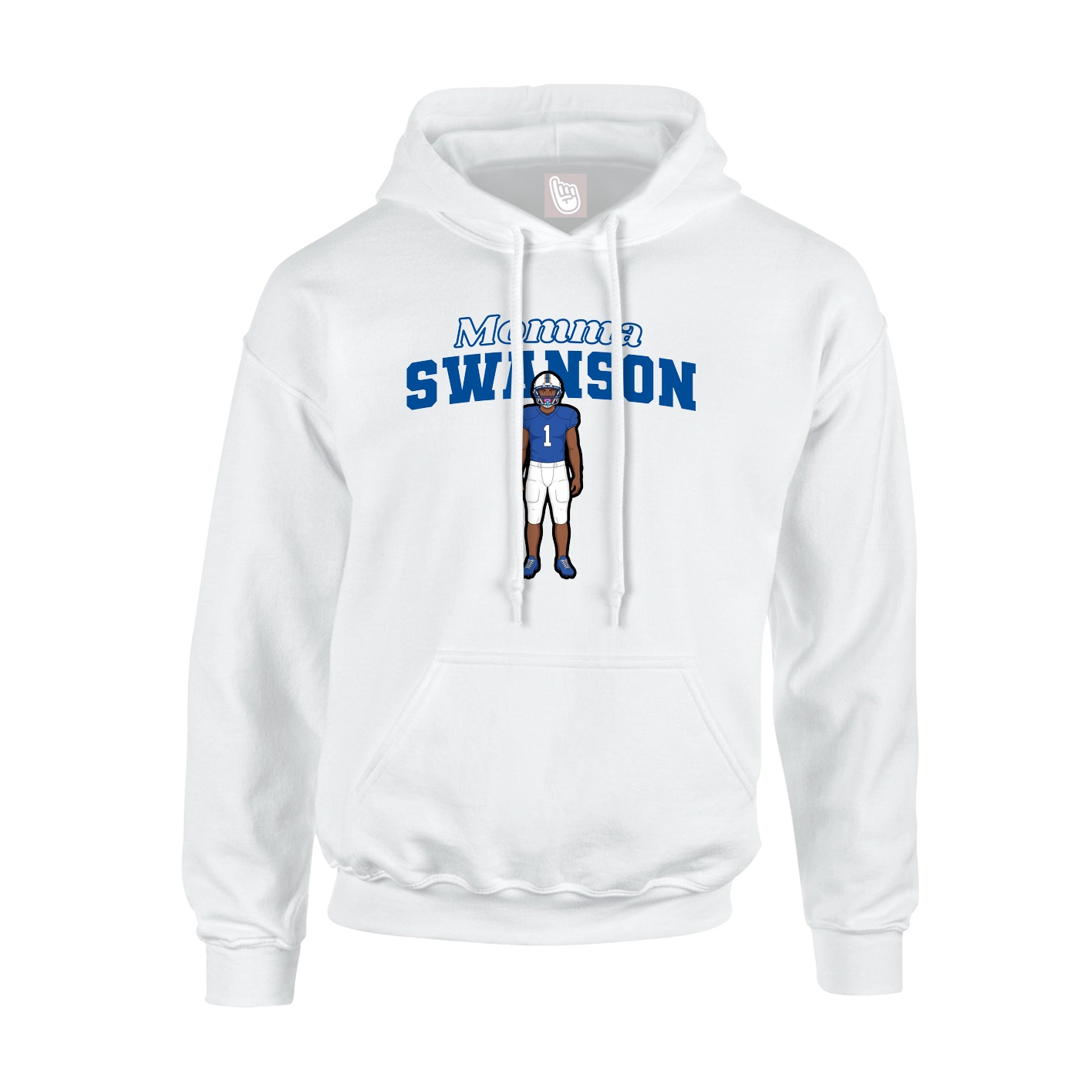 Youth Hoodie — Mothers Day Block in White