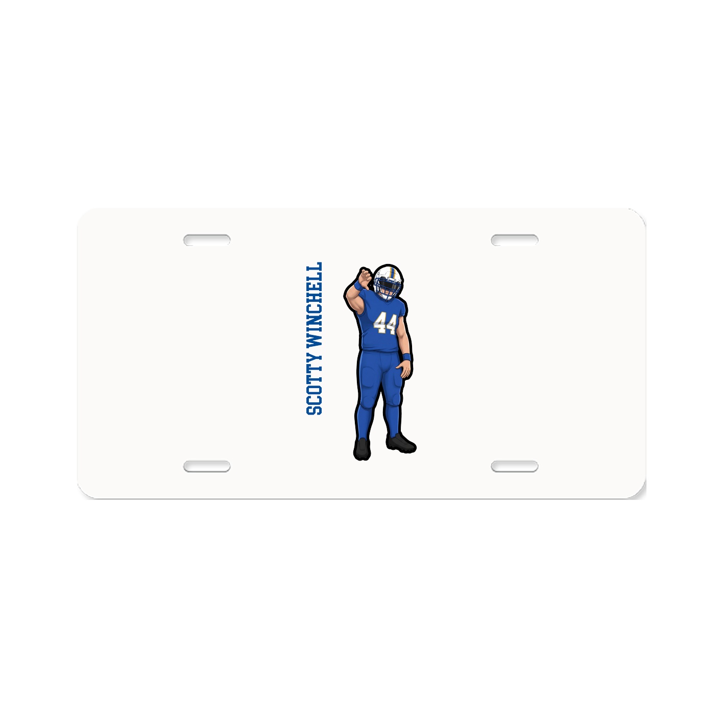 License Plate — Name Vertical in Classic