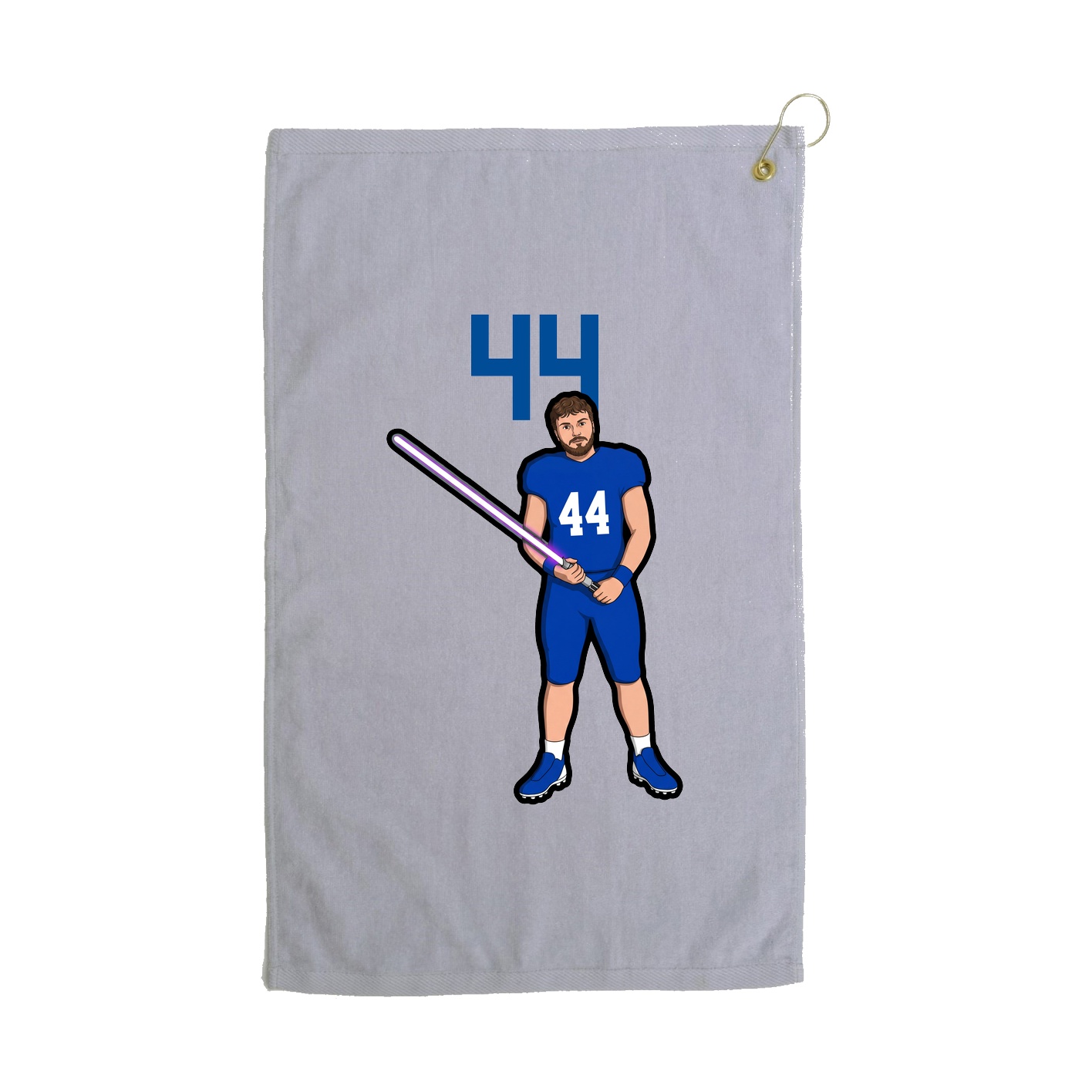 Golf Towel — Number Top in Grey