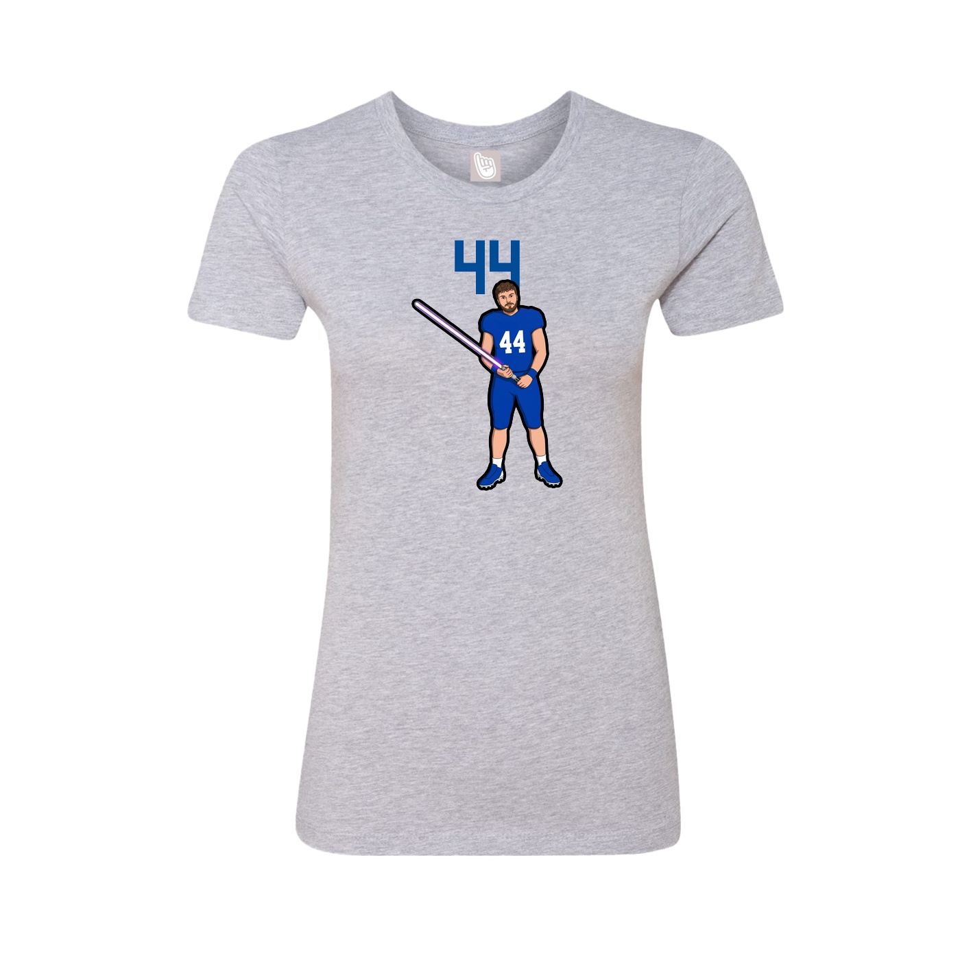 Fitted Women's Tee — Number Top in Grey
